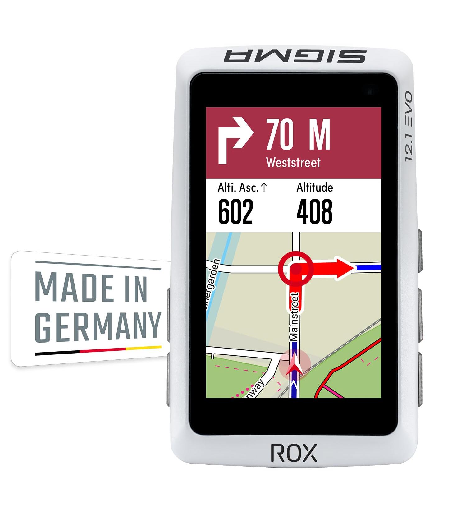 Buy Sigma ROX 12.1 EVO Basic Set - White Bicycle Navigation System | Bluetooth GPS GLONASS | International Shipping Available - Buy Online on GoSupps.com