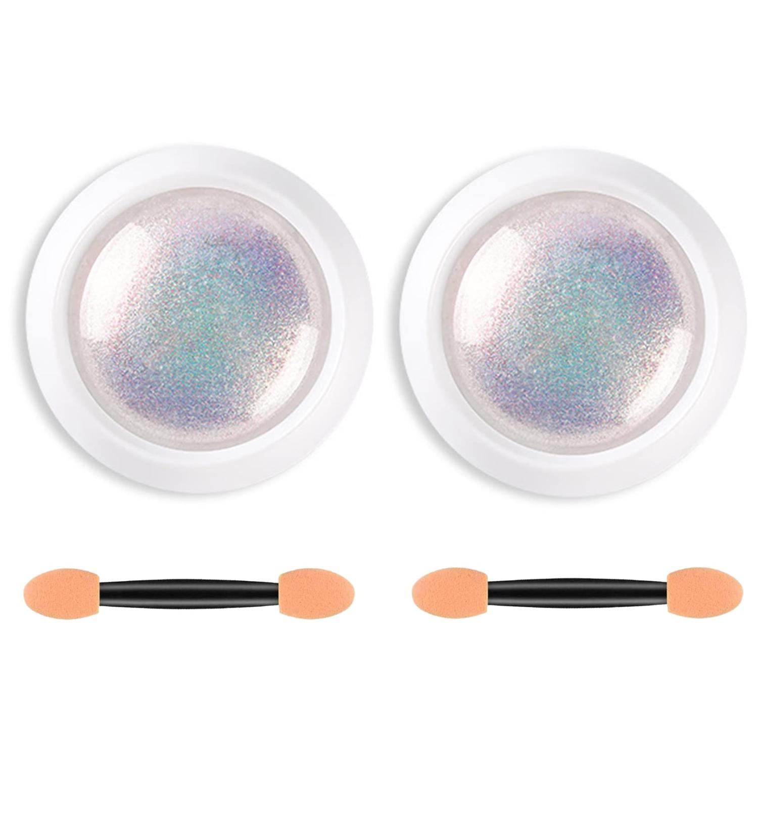 Mermaid Neon Chrome Nail Powder Kit - Gradient Glitter Pigment for Gel Nails - 2Pcs Set with Nail Sponge Brush - Nail Art Decoration - Buy Online on GoSupps.com