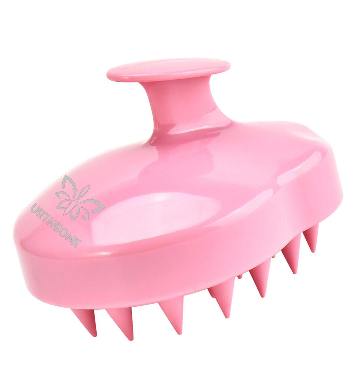 Silicone Hair Scalp Massager Shampoo Brush - For All Hair Types - Pink - Buy Online on GoSupps.com