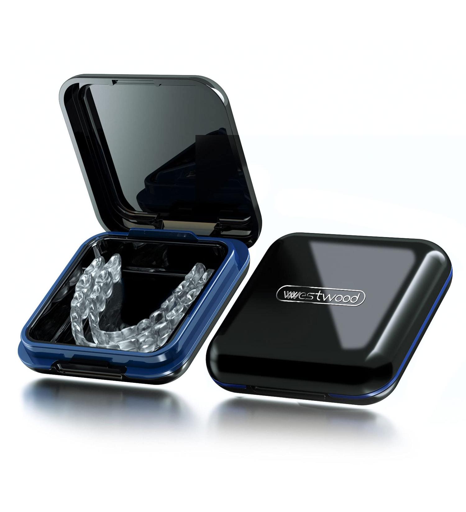 Large Night Mouth Guard & Retainer Case with Hinge Lid - Slim & Cute Design for Teens & Adults - Black (1 Pack) - Buy Online on GoSupps.com