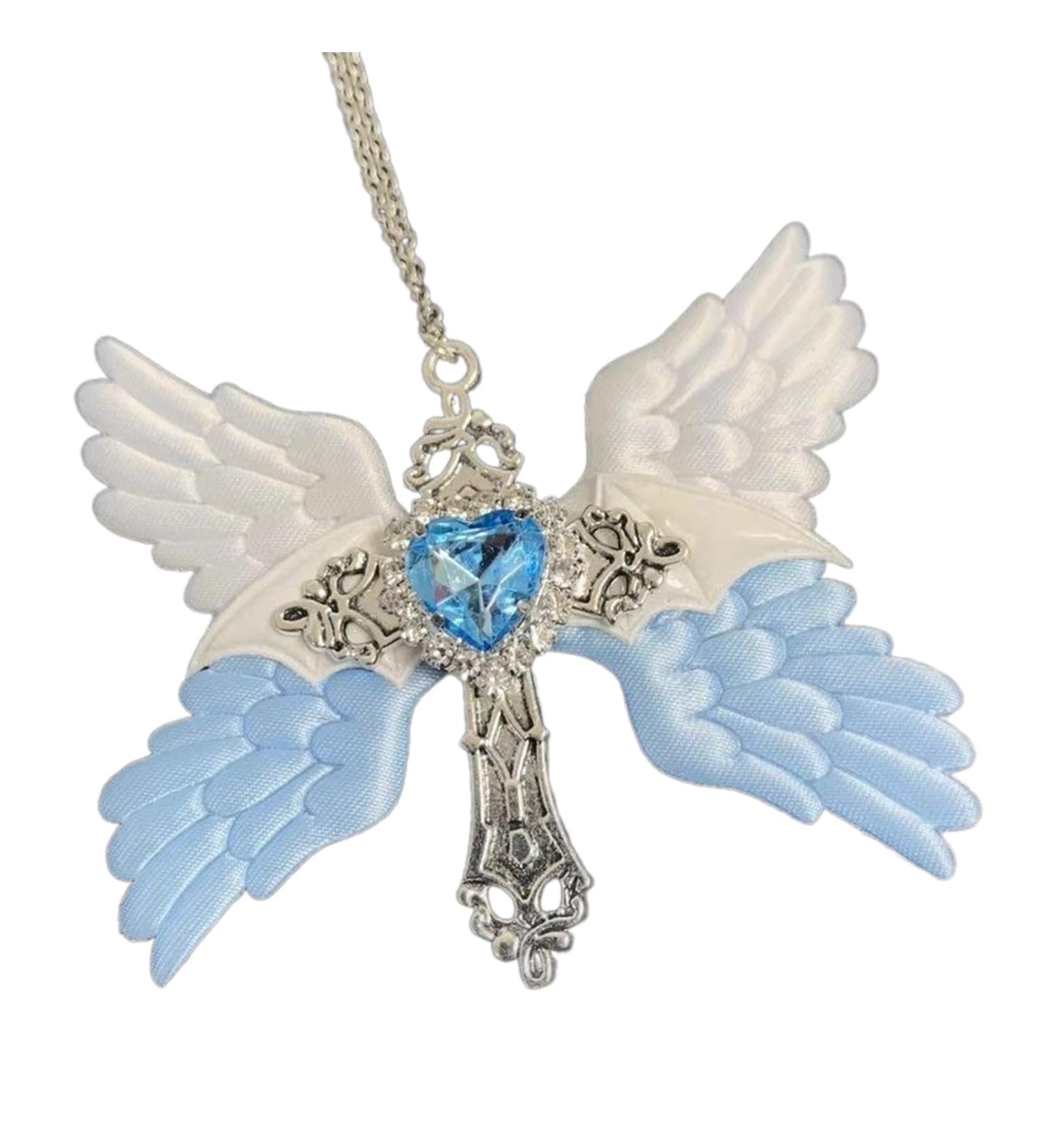 Oralgos Vintage Angel Wing Necklace - Handmade Gothic Crucifix Collar for Couples - Everyday Wear - Buy Online on GoSupps.com