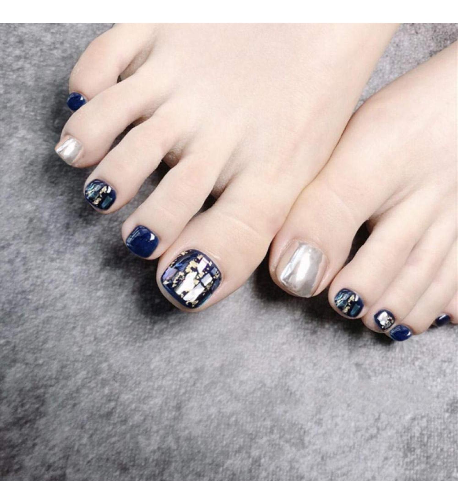 Hujl Artificial Nails - Golden Sticker Fake Nails for Short Nails | Press-On & Adhesive  - Buy Online on GoSupps.com