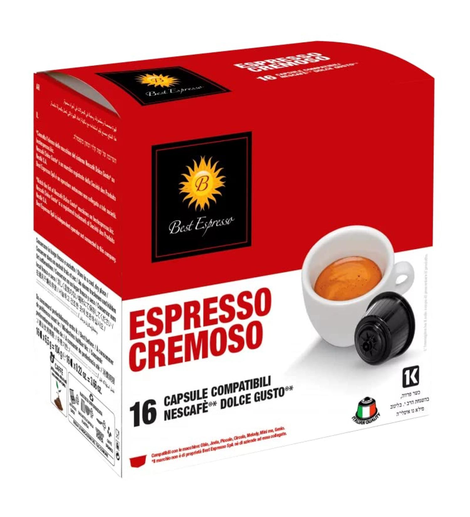 BEST ESPRESSO x48 Coffee Cremoso Capsule compatible with Dolce Gusto