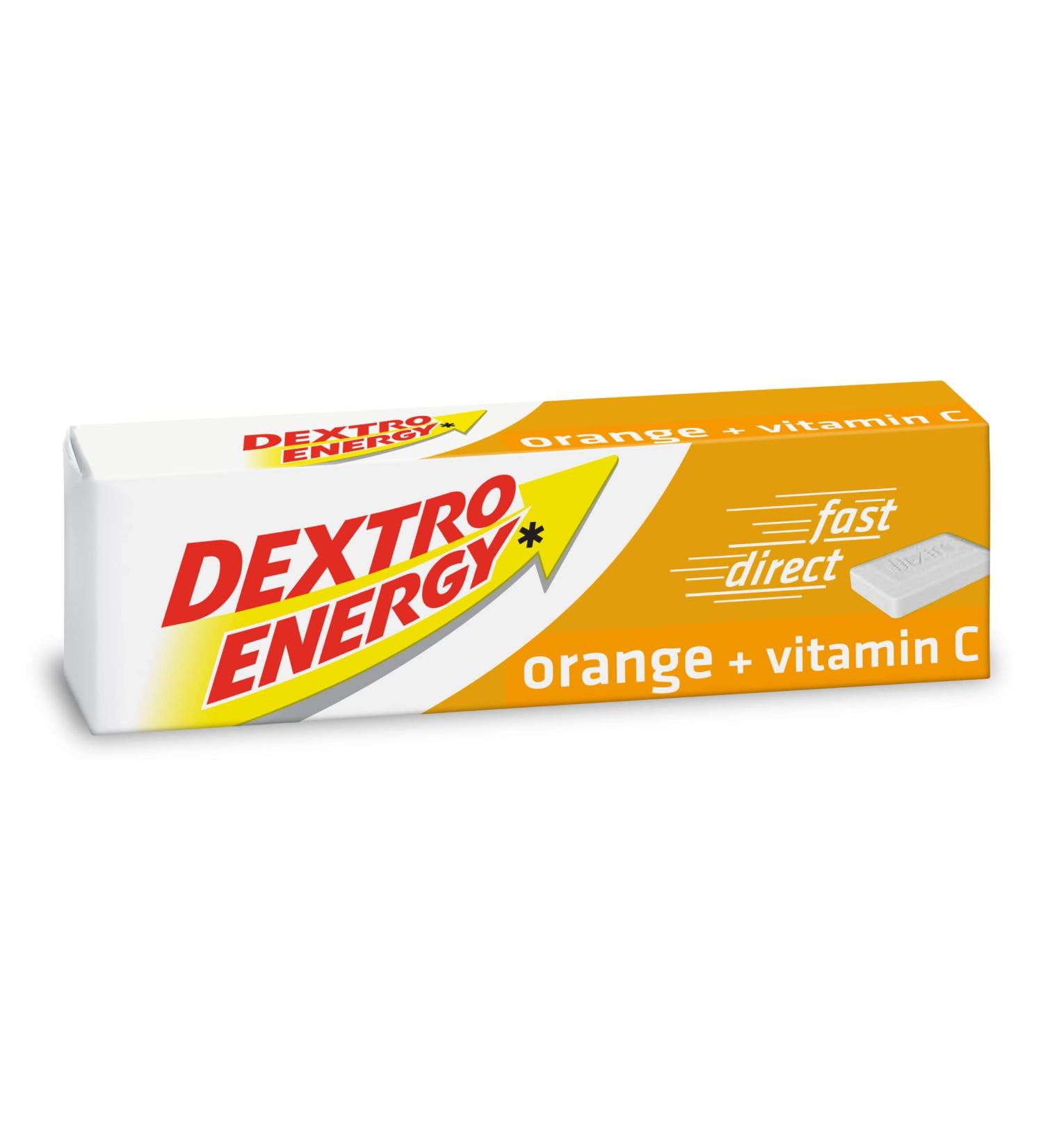 Dextro Energy Orange Glucose Tablets with Vitamin C 47 g - 24 Pack for Quick Energy Boost - 24 Count - Buy Online on GoSupps.com