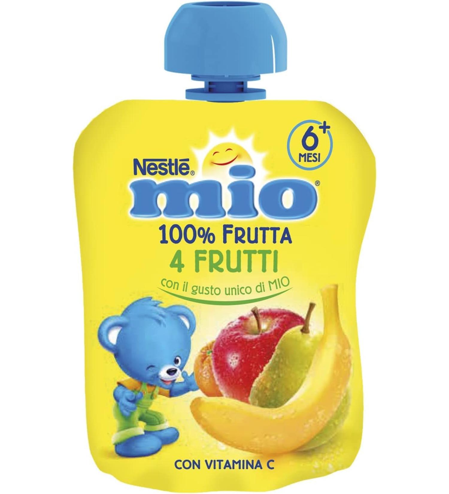  Italian Gourmet E.R. Nestl Mio Snacks 100% Fruity 4 Fruit Squeezes 90 ml Bag + Gourmet Italian Polpa 400 g Pack of 8 - Buy Online on GoSupps.com