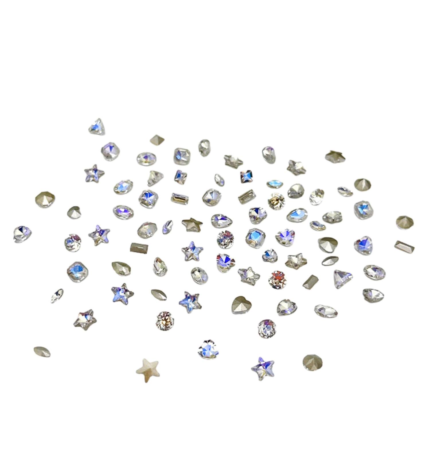 Multi-Shape Nail Rhinestones Decoration Art Accessories Jewelry Diamond 3D Tips Glass Crystal Pendant Ornaments Manicure Nail Art Stickers Decals Flower Supplies Kit Polish Jewels Tools Accessories moonlight color - Buy Online on GoSupps.com