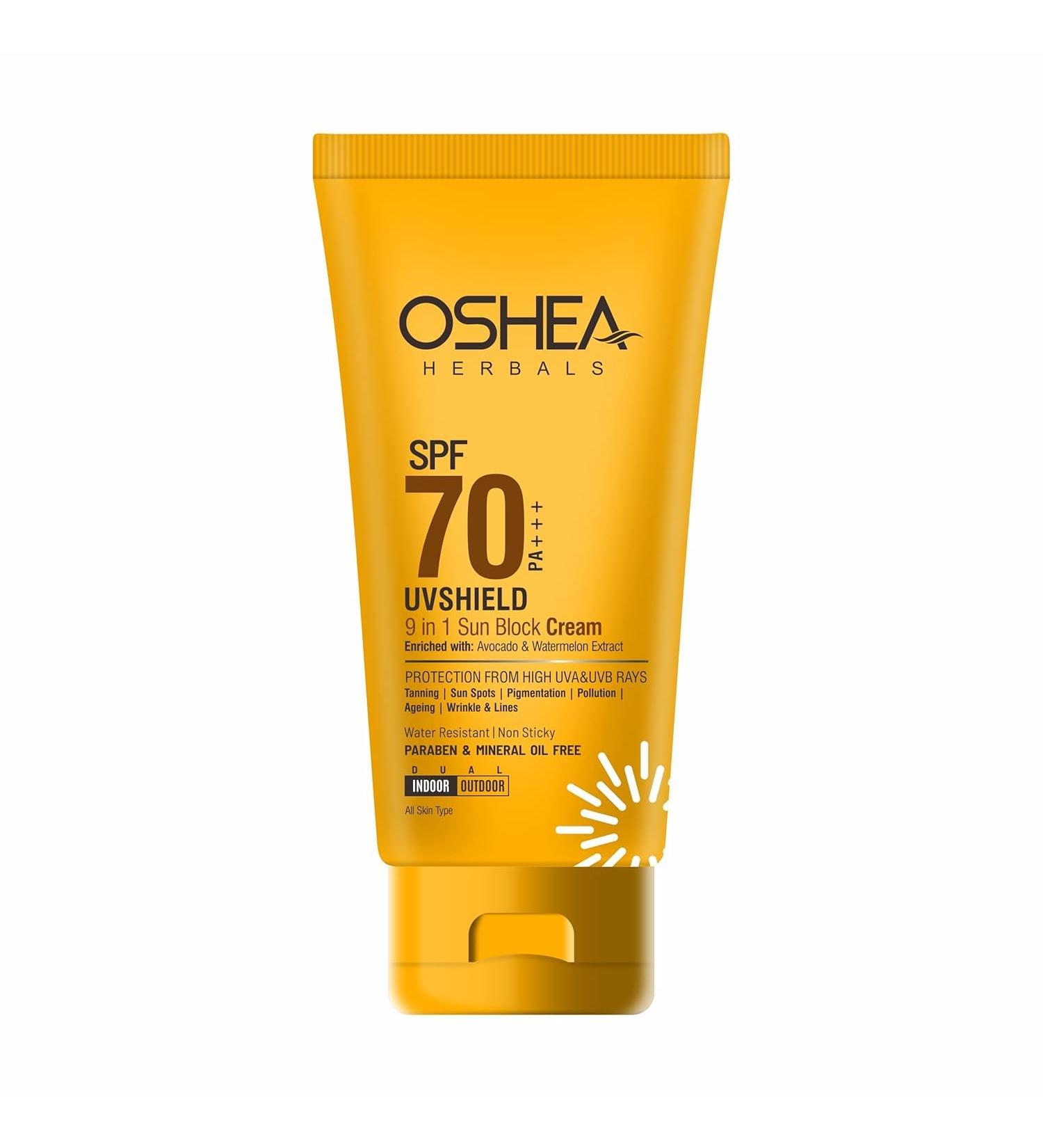 Herbals UVShield Sunscreen SPF 70 PA++ | Non-Sticky Water-Resistant UVA & UVB Protection | For All Skin Types | Watermelon & Avocado Extract - 60g - Buy Online on GoSupps.com
