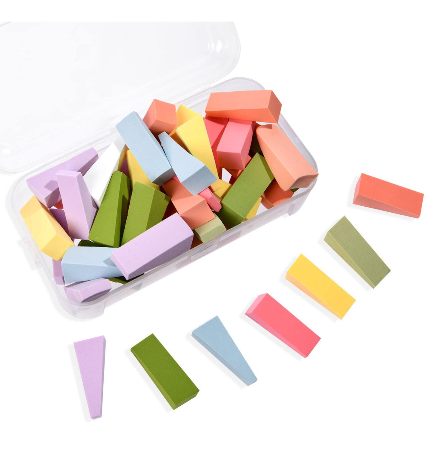Auauy 50 Pcs Makeup Sponge Set - Latex-Free Reusable Beauty Blenders for Liquid Foundation Powder & Cream - Iridescent Color - Buy Online on GoSupps.com