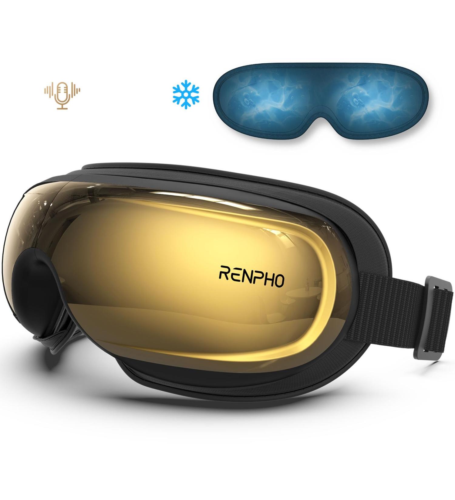 RENPHO Eye Massager with Heat & Cooling - FSA/HSA Eligible Voice Controlled DIY Settings - Perfect Relaxation Gift for Men & Women - Buy Online on GoSupps.com
