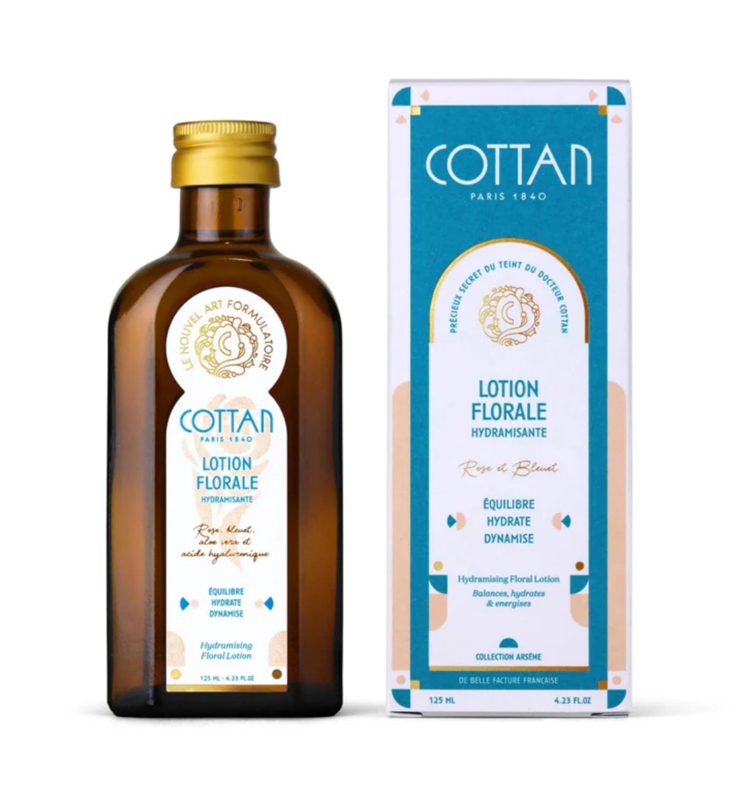 COTTAN Paris Moisturizing Floral Facial Lotion | Natural Rose & Cornflower Floral Water with Aloe Vera & Hyaluronic Acid | Delivers Deep Hydration Vegan French Face Toner for Sensitive Skin 4.2oz - Buy Online on GoSupps.com