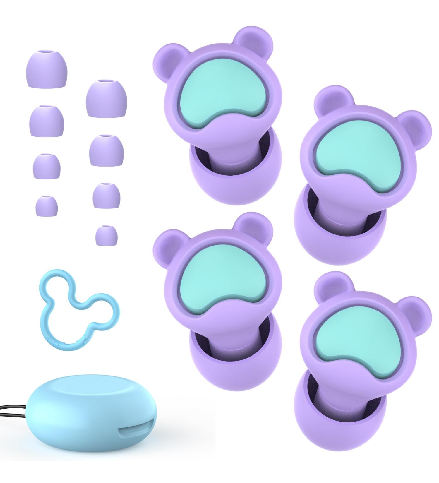 Kids Ear Plugs - Reusable Silicone Noise Canceling Earplugs for Children (Ages 6-12) | 2 Pairs for Concerts Flying Study & Noise Sensitivity - Purple - Buy Online on GoSupps.com