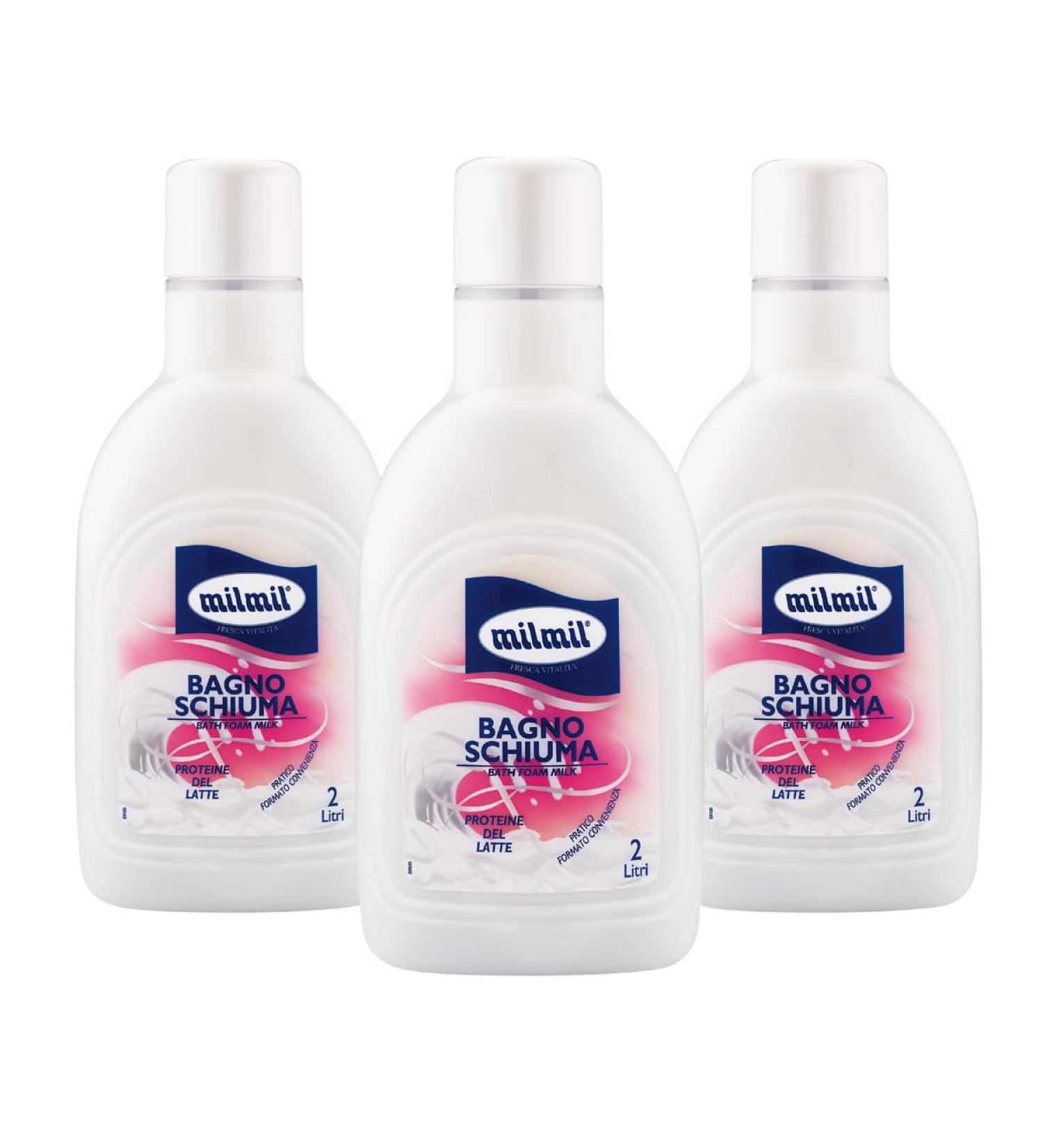 Milmil Bath Foam Milk Protein Fragrance Practical Size Dermatologically Tested - 3 x 2000 ml - Buy Online on GoSupps.com