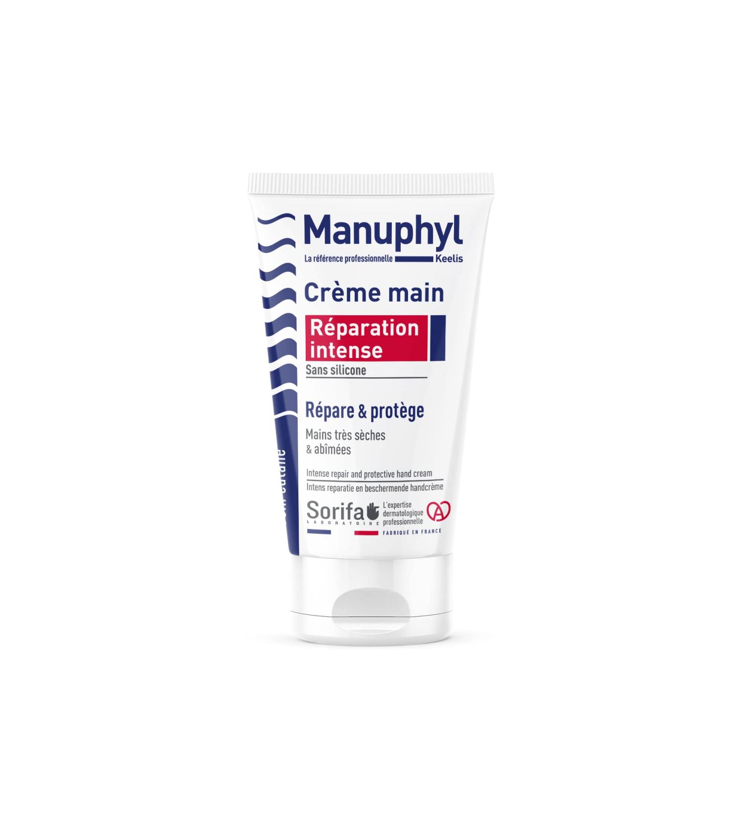 SORIFA - Manuphyl Intense Repair Very dry and damaged hands - Low greasy slightly fragrant enriched with glycerin and wheat protein - Tube 50 ml - Buy Online on GoSupps.com