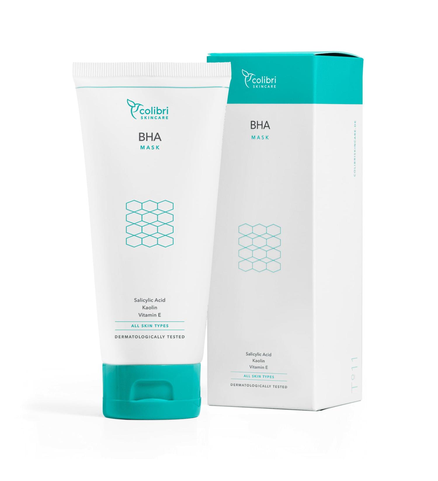 Colibri Skincare BHA Mask 150ml | Activated Carbon Face Mask with 2% Salicylic Acid | Reduces Pores & Cleans Skin | Blackhead Treatment with Dead Sea Salt | Made in Germany - Buy Online on GoSupps.com