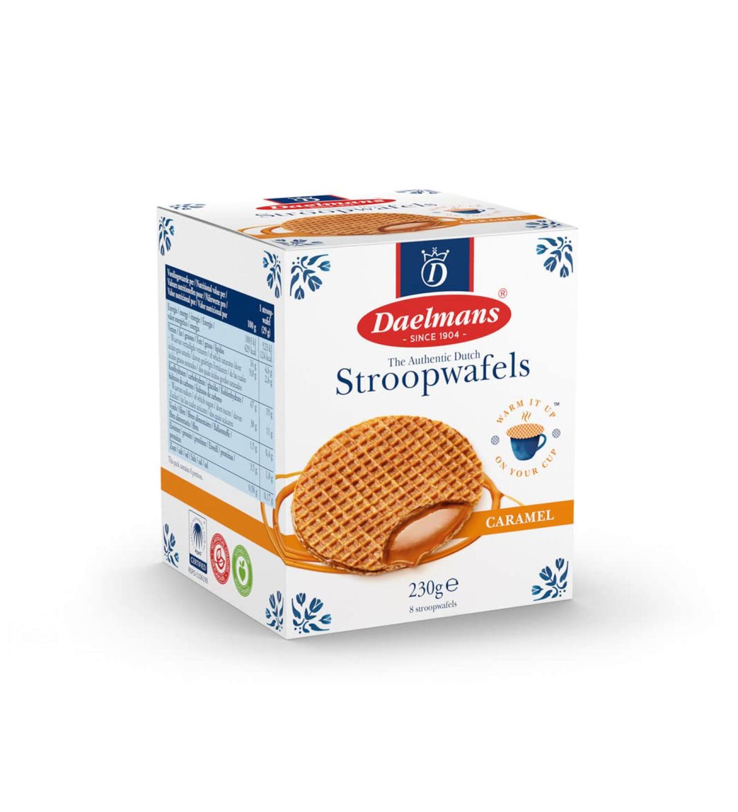 Daelmans Stroopwafels - Caramel Wafers - 230 gram per Cube Box - Authentic Dutch Caramel Waffle - Stroopwaffels 1 - Buy Online on GoSupps.com