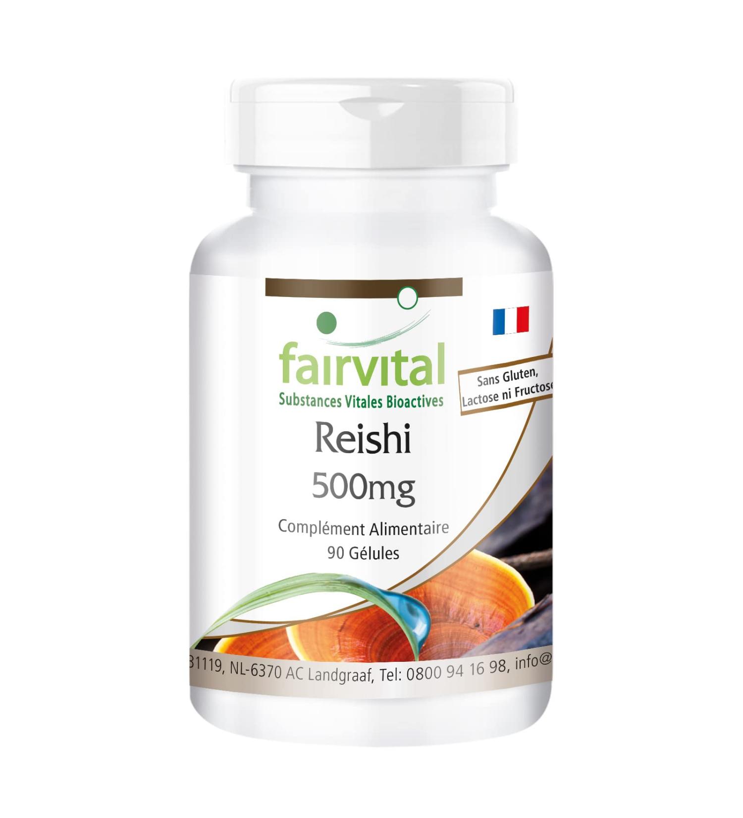 Fairvital | Reishi 500mg powder Ling Zhi 90 capsules - Buy Online on GoSupps.com