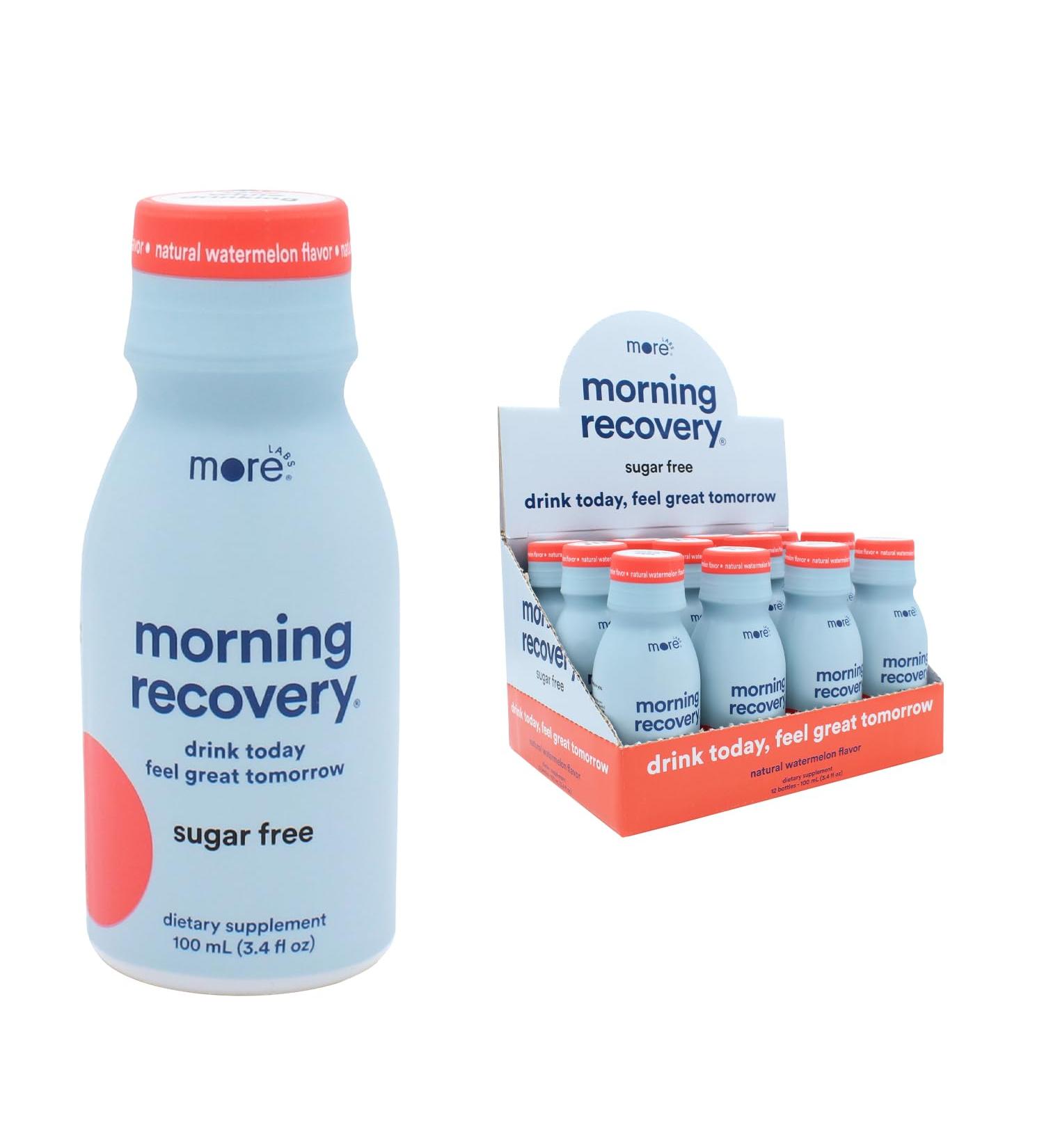 Morning Recovery Electrolyte Milk Thistle Drink Proprietary Formulation to Hydrate While Drinking Highly Soluble Liquid DHM Non GMO Vegan Gluten-Free Sugar Free Watermelon Pack of 12 - Buy Online on GoSupps.com