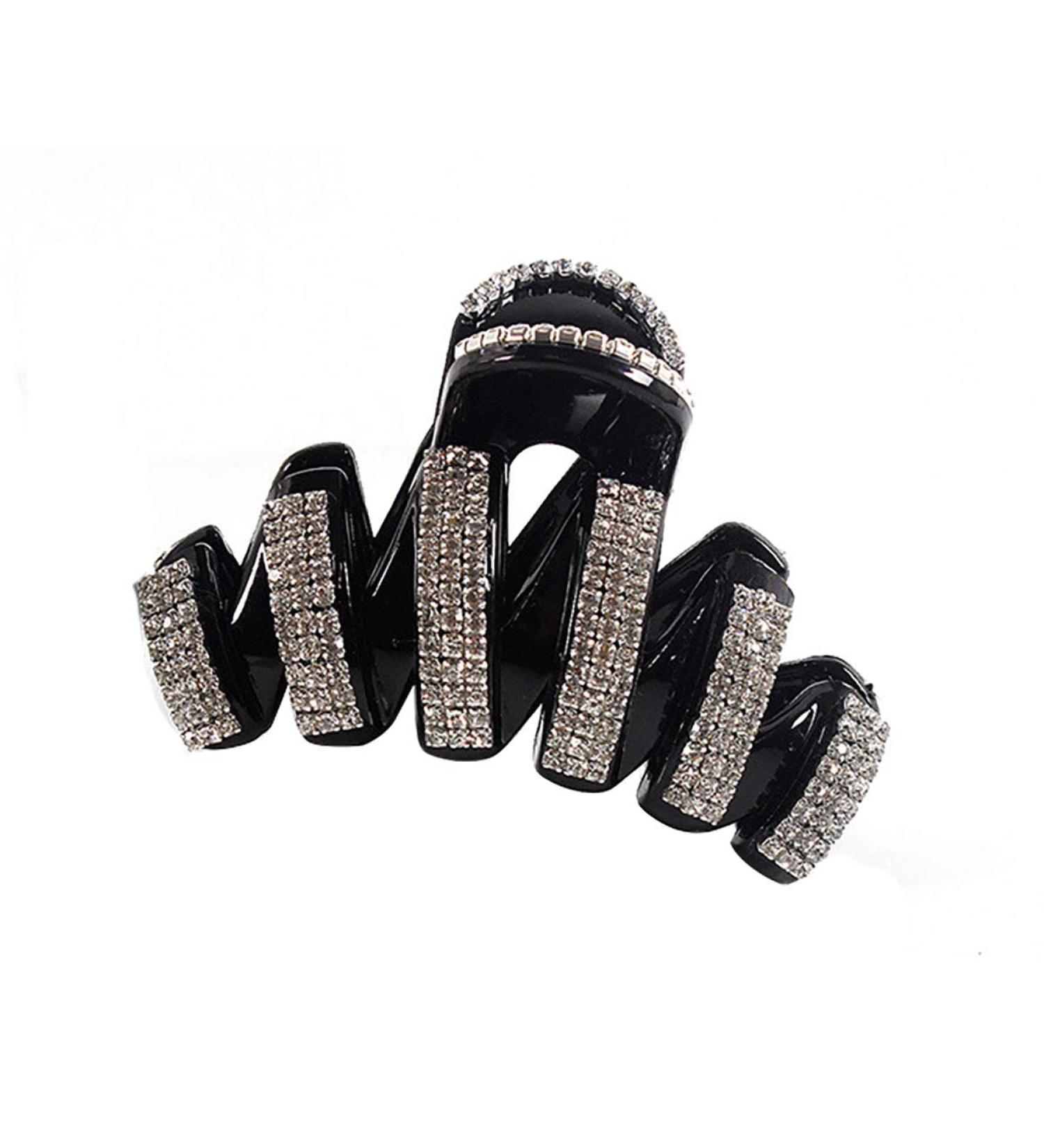 Rhinestone Hair Claw Clip for Women - Elegant Black Crystal Hairpin by Fodattm - Buy Online on GoSupps.com