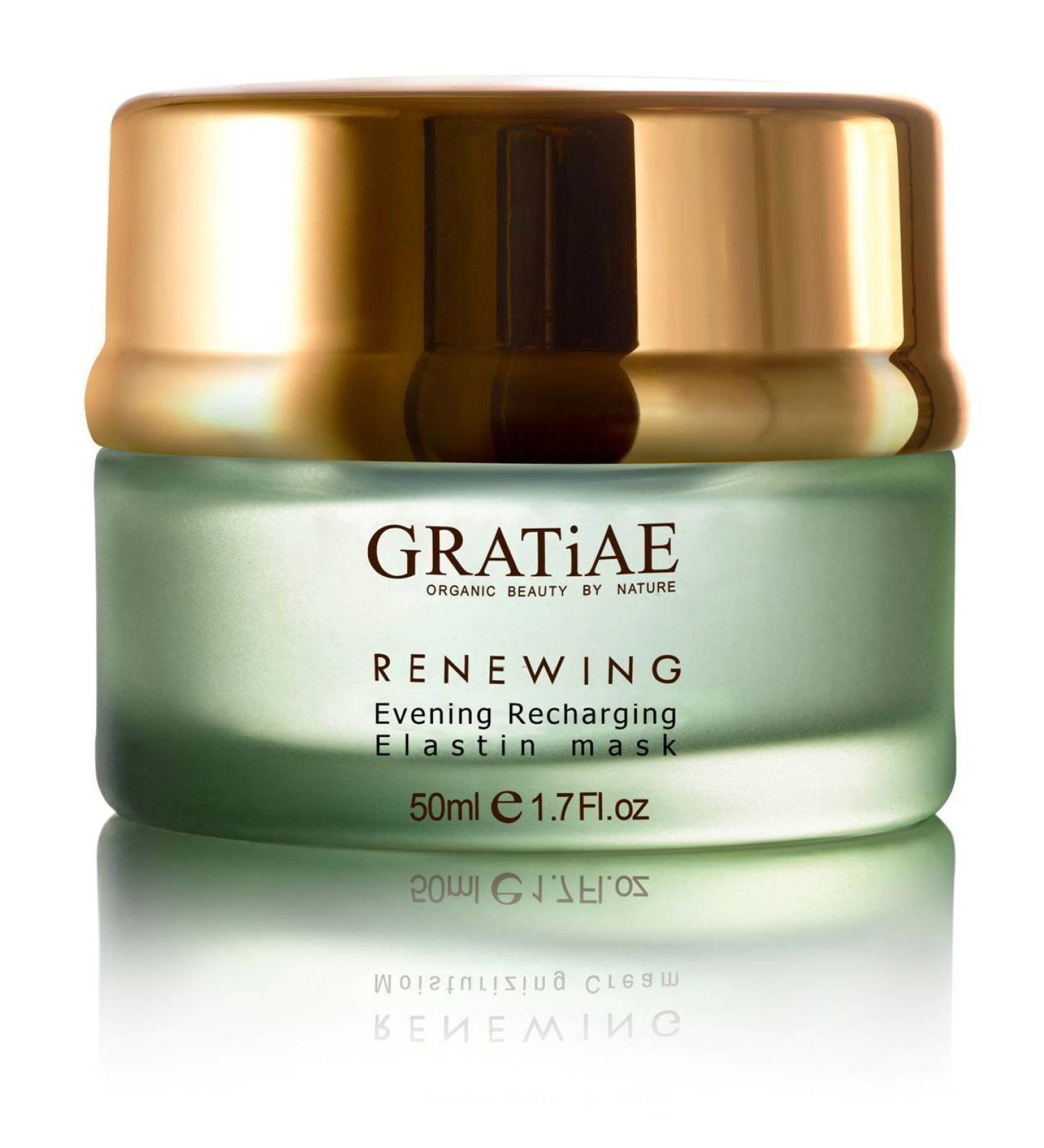 Gratiae Organic Beauty Renewing Evening Recharging Elastin Mask - 1.7 Fl oz | Organic Skincare for Radiant Skin - Buy Online on GoSupps.com