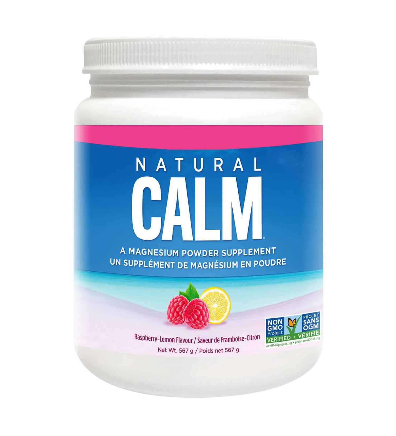 Natural Calm Magnesium Citrate Powder Organic Raspberry Lemon - 567 g Powder - Buy Online on GoSupps.com
