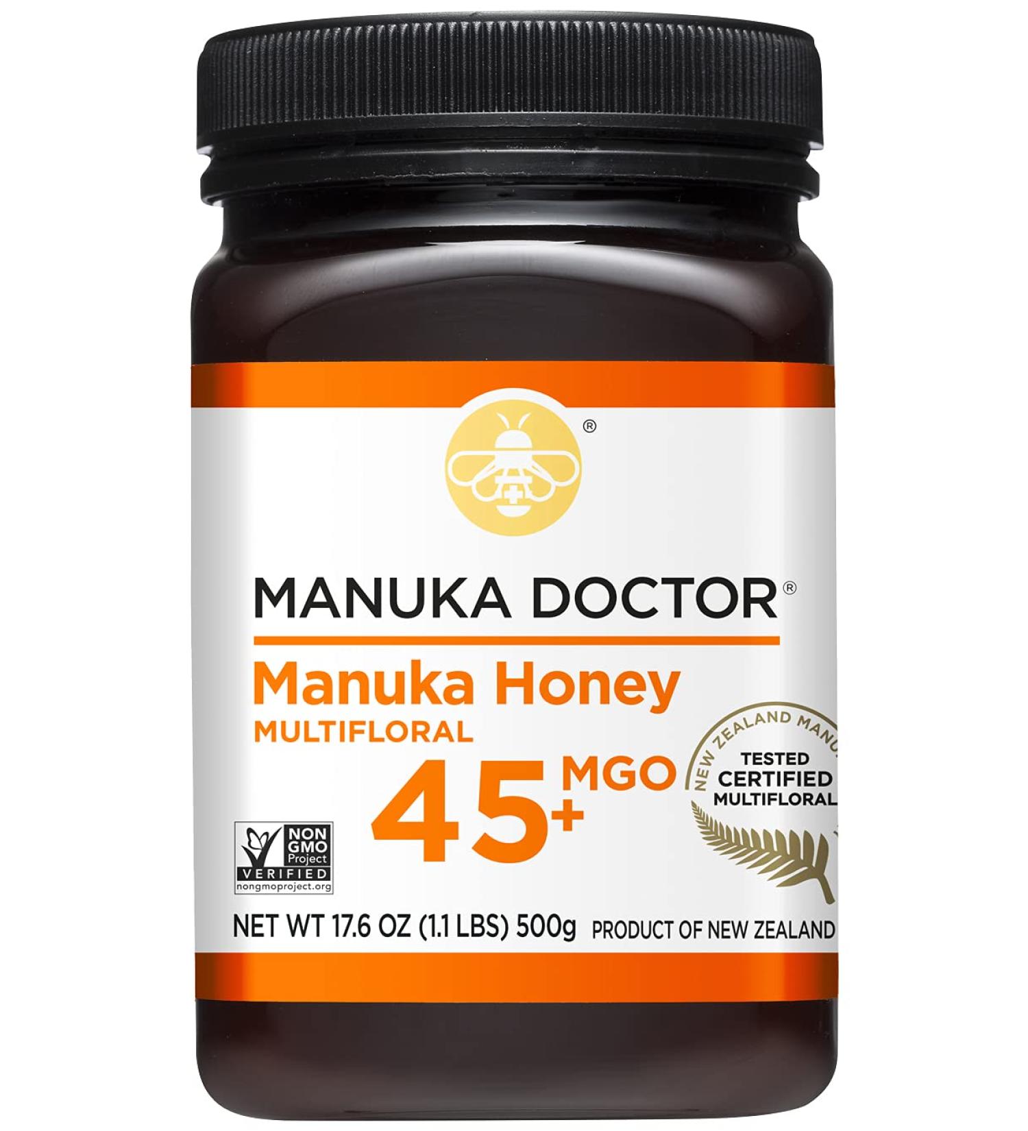 Manuka Doctor Multifloral MGO 45+ Manuka Honey 1.1 lbs (500g) - Premium Natural Health - Buy Online on GoSupps.com