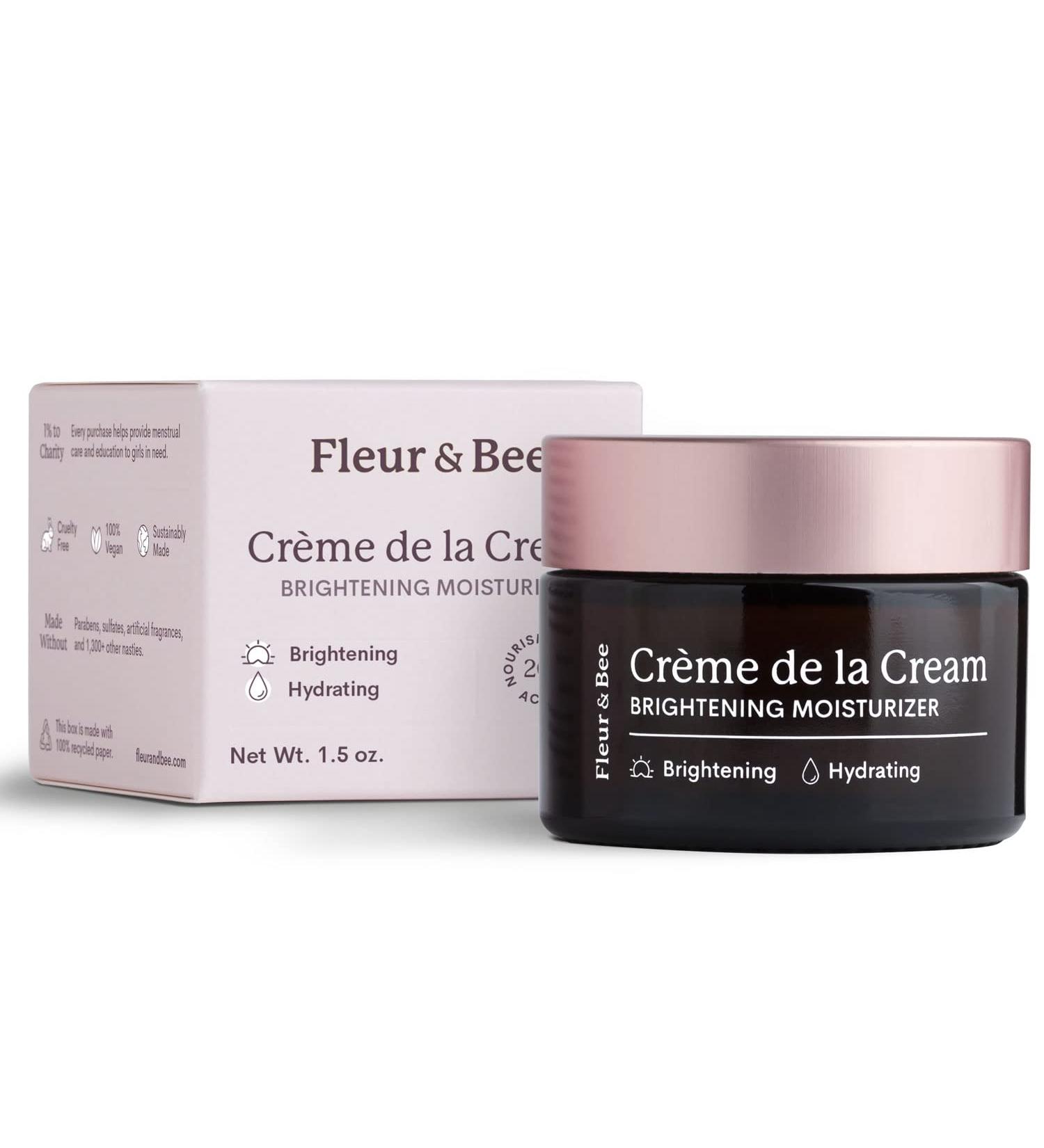 Brightening Vegan Moisturizer with Vitamin C | Anti Aging Cream for Wrinkles, Hyperpigmentation & Dark Spots | Fleur & Bee 1.5 oz - Buy Online on GoSupps.com