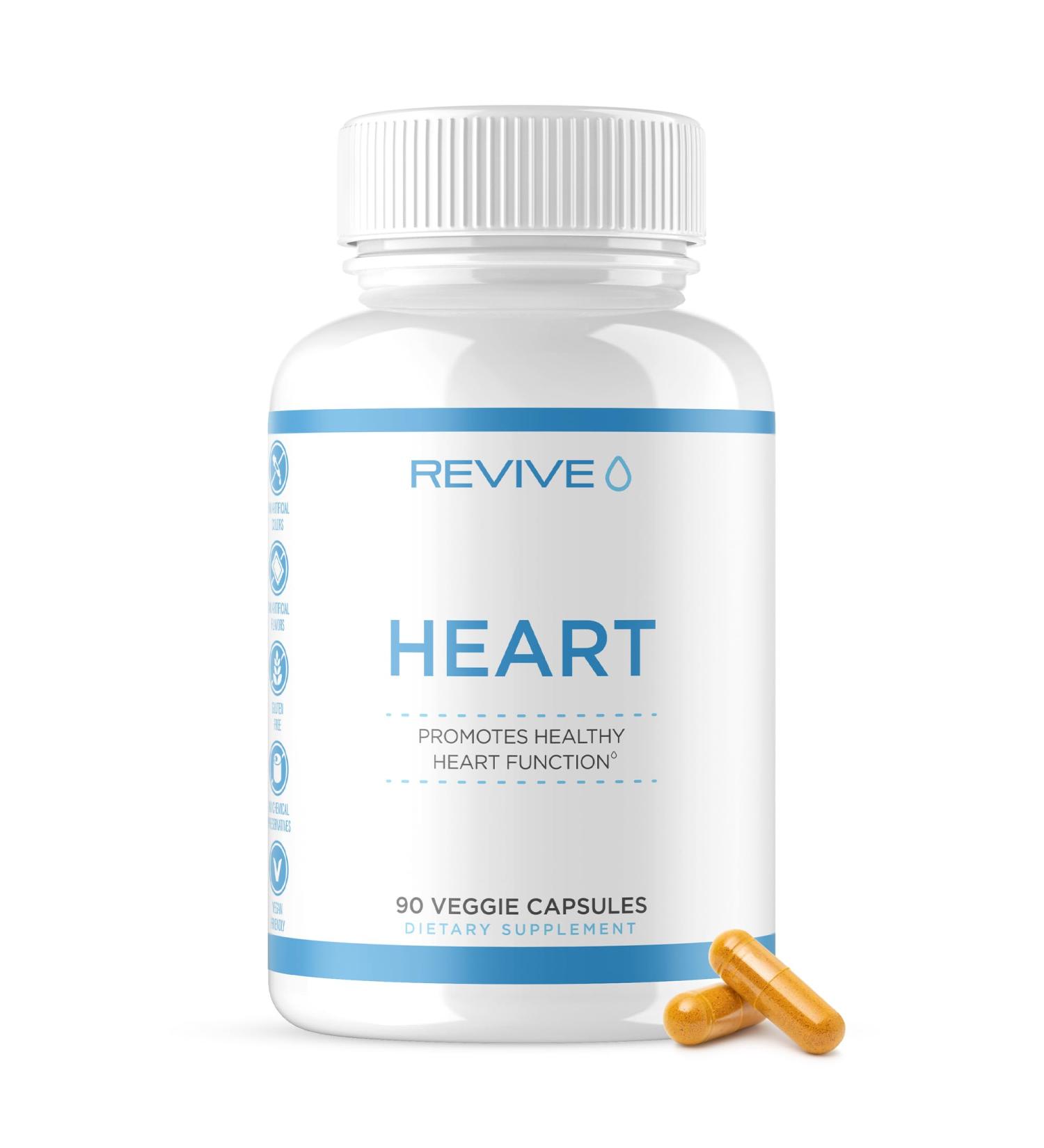 Revive MD CoQ10 Supplements - 90 Veggie Capsules | Vegan & Gluten-Free Heart Health | 200mg Coenzyme Q10 for Optimal Muscle Function - Buy Online on GoSupps.com