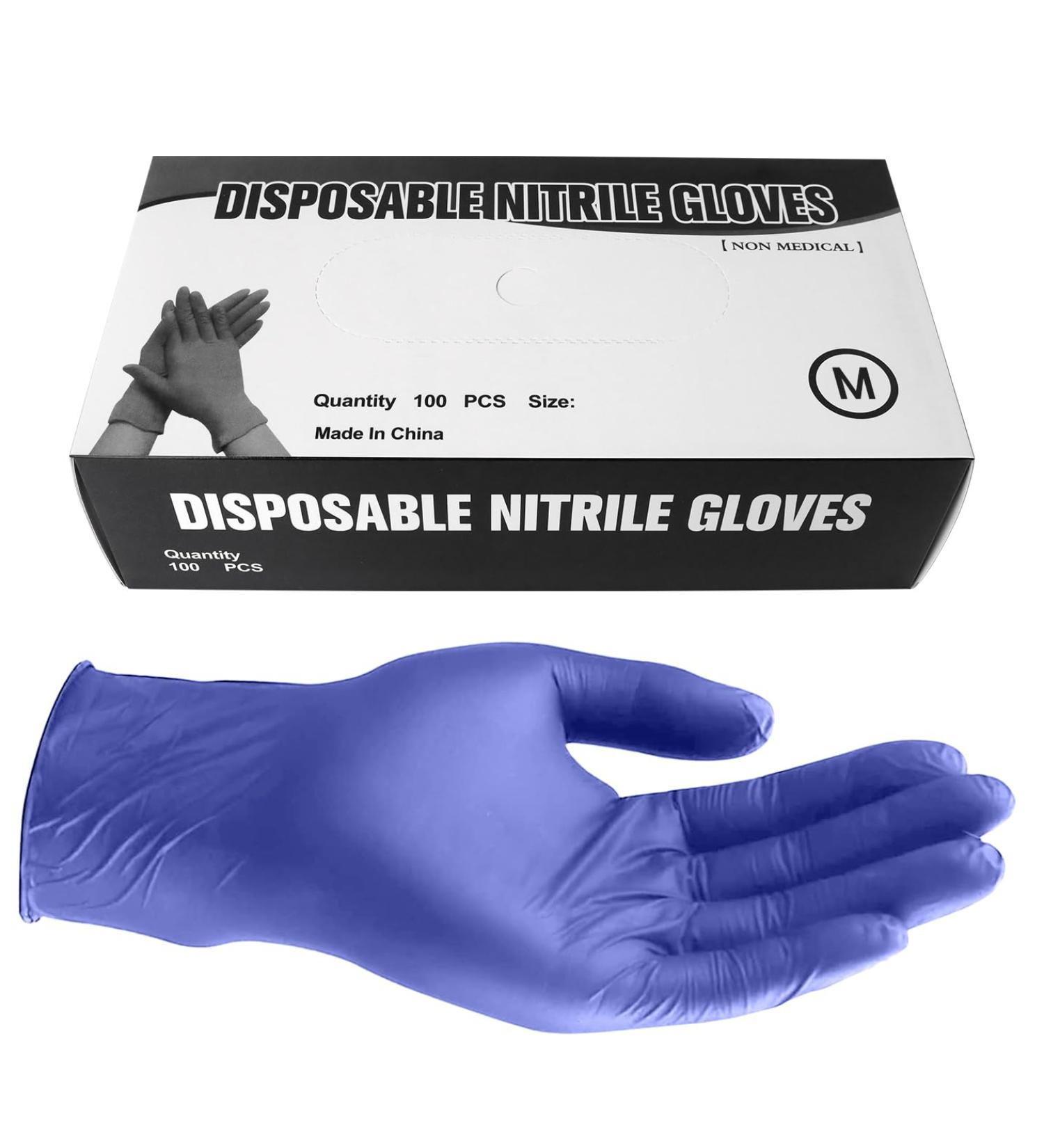 100pcs Nitrile Gloves Disposable Gloves Food Safe Powder Free Latex Free Gloves for Tattoo Mechanics Hairdressing Home use Large Purple - Buy Online on GoSupps.com