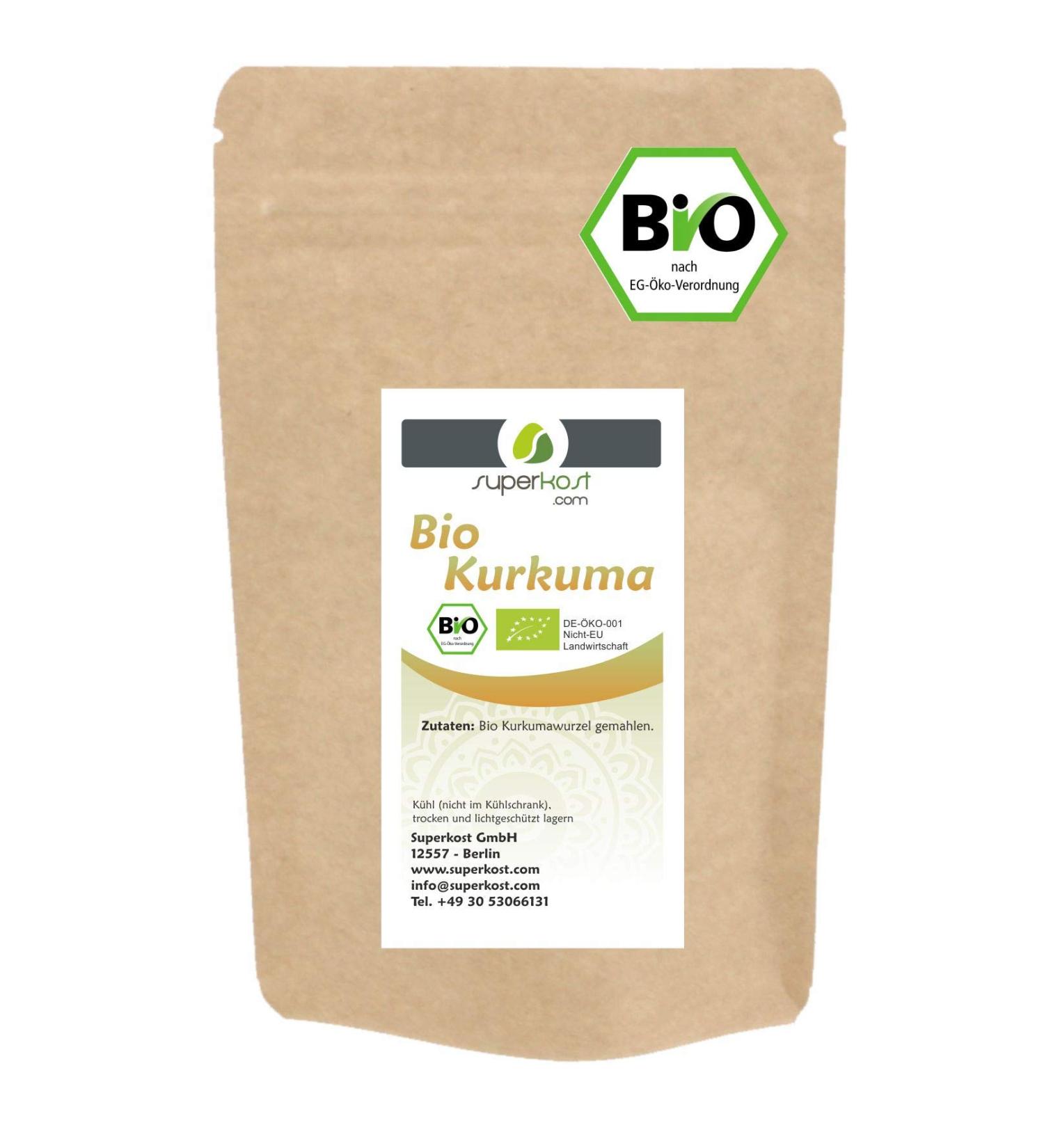  Superkost Superkost Organic turmeric powder ground quality 1A by the specialist since 2010 DE- KO-001 Turmeric root (500g) - Buy Online on GoSupps.com