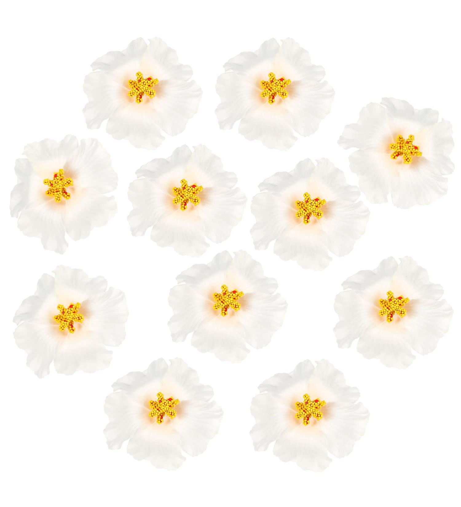 Lurrose 10pcs Hibiscus Hairpins - Hawaiian Hair Clips for Girls | Summer Party Favors & DIY Accessories - Buy Online on GoSupps.com