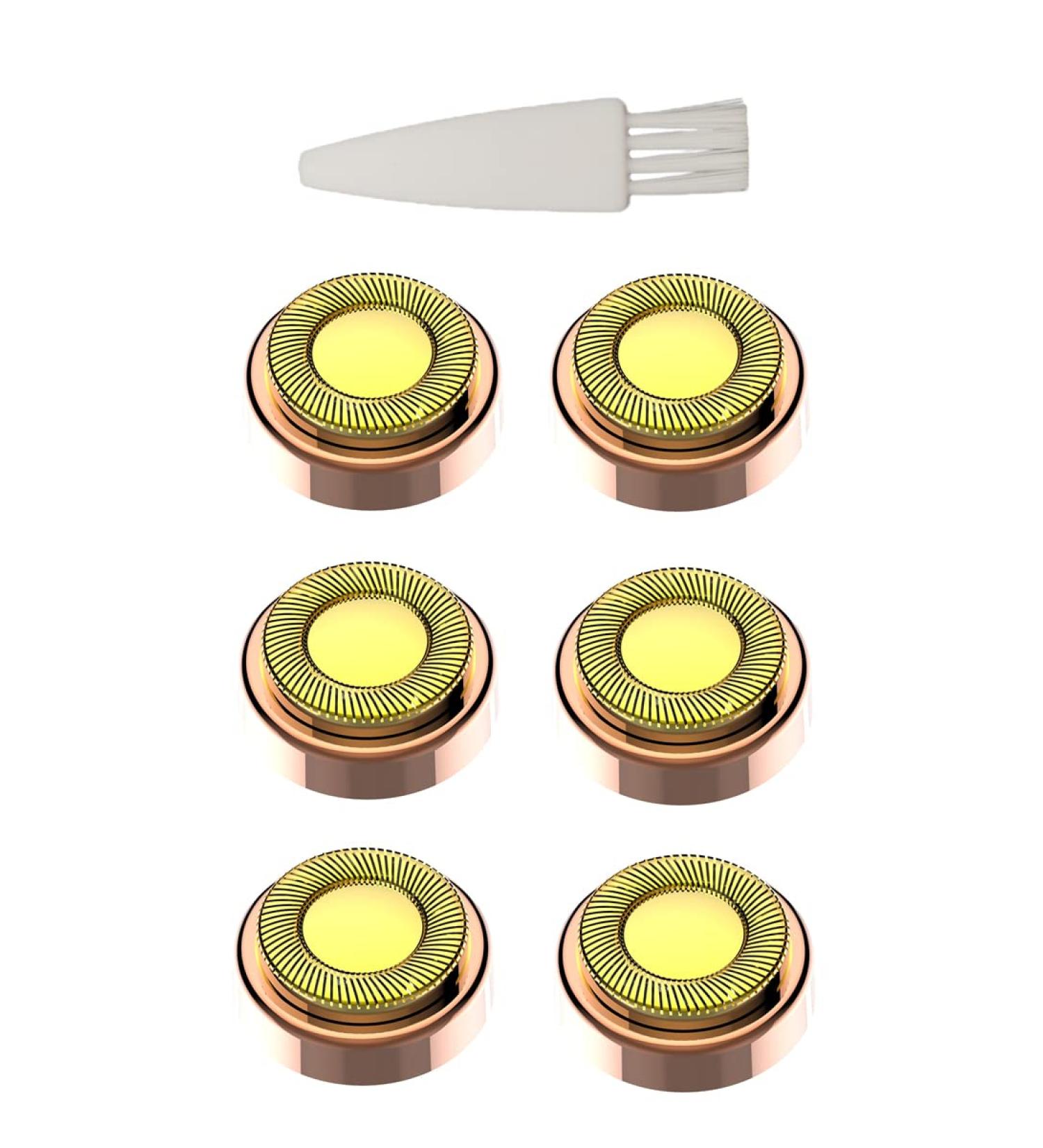 Facial Hair Remover Replacement Heads - Local Tyrant Gold-Plated Blade for Flawless Finishing - 6 Pcs - Buy Online on GoSupps.com