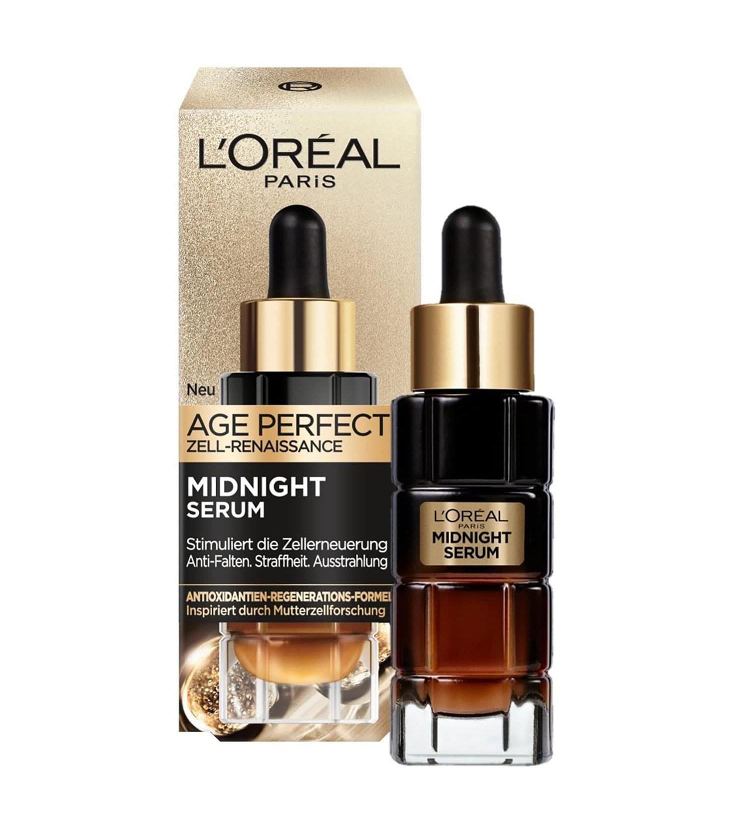 L'Or al Paris Anti-Aging Night Serum to Promote Cellular Regeneration with Antioxidants and Vitamin E Age Perfect Cell Serum Renaissance Midnight Serum 30 ml - Buy Online on GoSupps.com