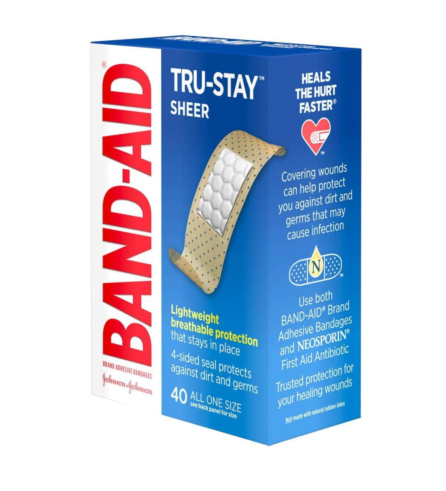 BAND-AID Sheer Strips Adhesive Bandages All One Size 40 ea (Pack of 3)