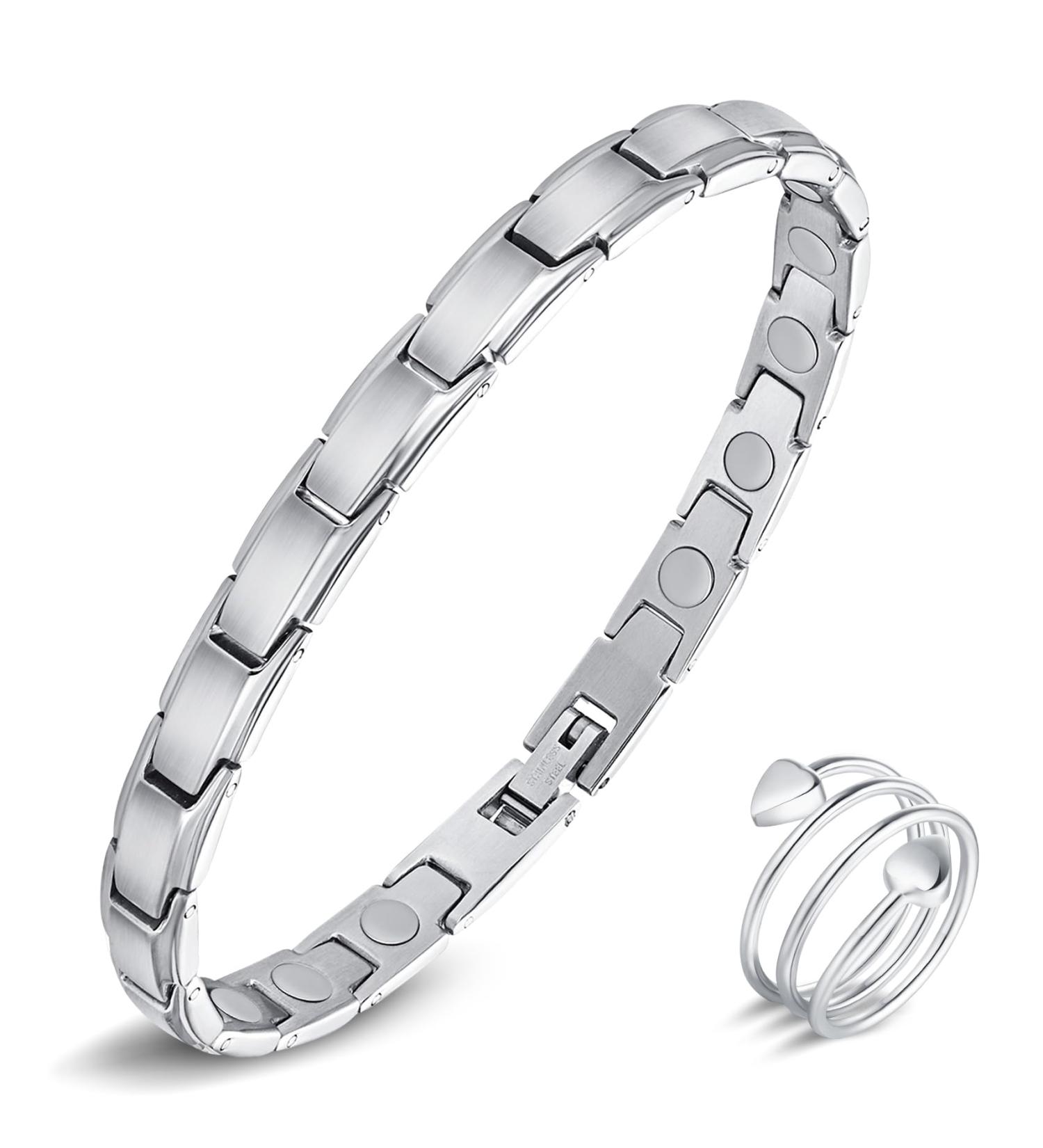 Shop Jeracol Women's Magnetic Hardship Rings & Titanium Steel Bracelets - Adjustable Size Gift Box Included - Buy Online on GoSupps.com