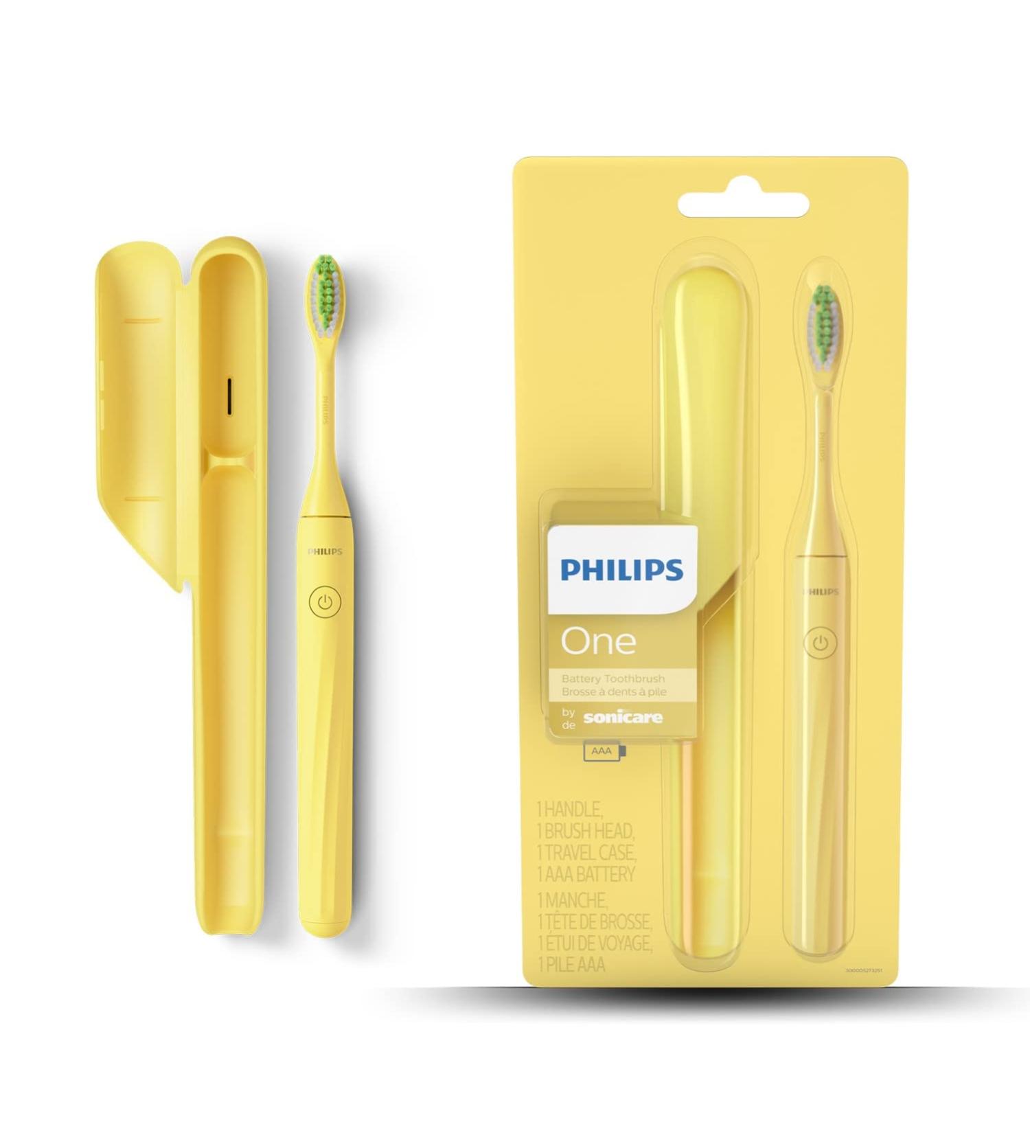 Buy Philips One Battery-Operated Electric Toothbrush - Mango HY1100/02 Yellow - International Shipping Available - Buy Online on GoSupps.com