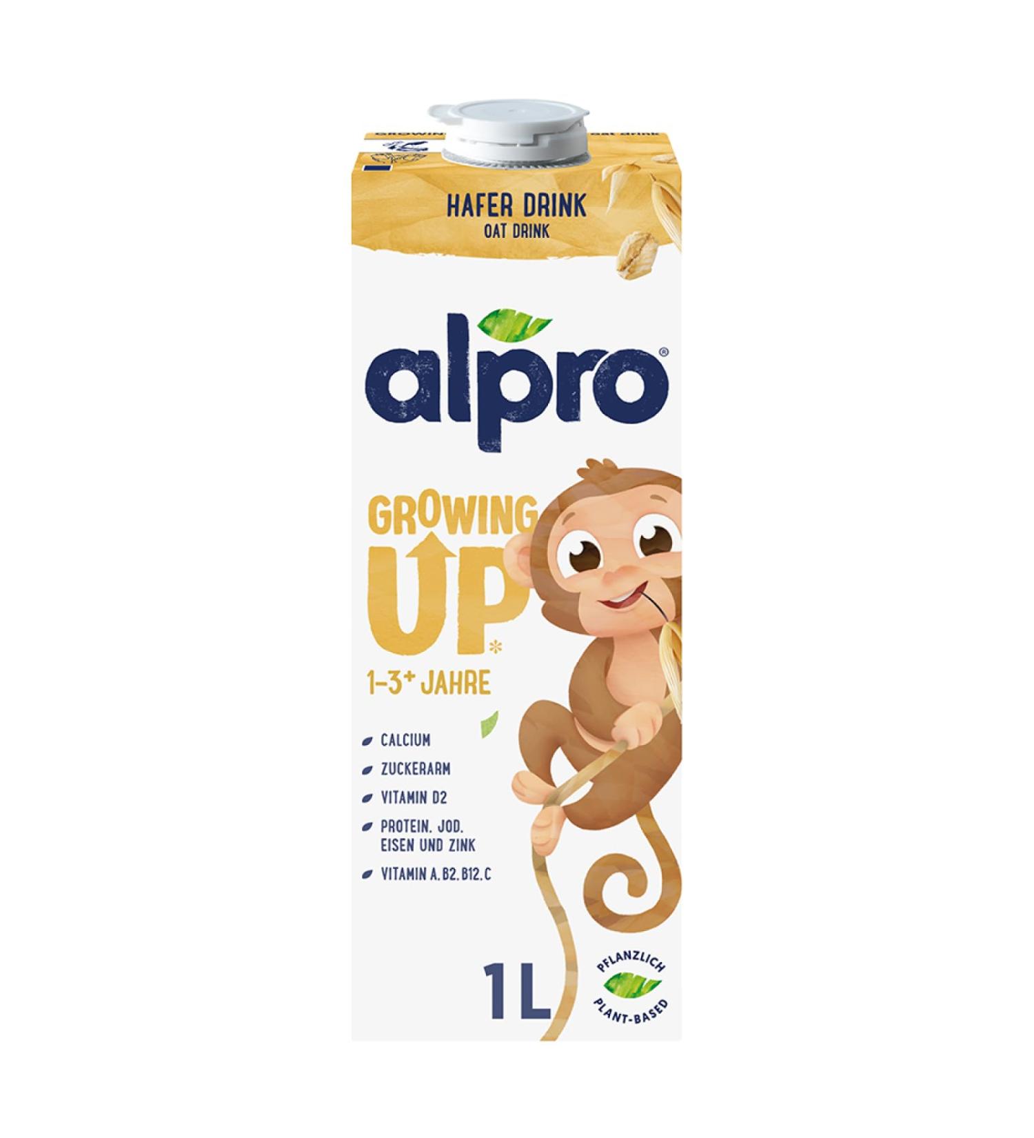 Alpro Children's Hair Drink - 100% Vegetable Naturally Lactose-Free Low-Sugar Protein Source with Calcium & Vitamins | 8 x 1L - International Shipping Available - Buy Online on GoSupps.com