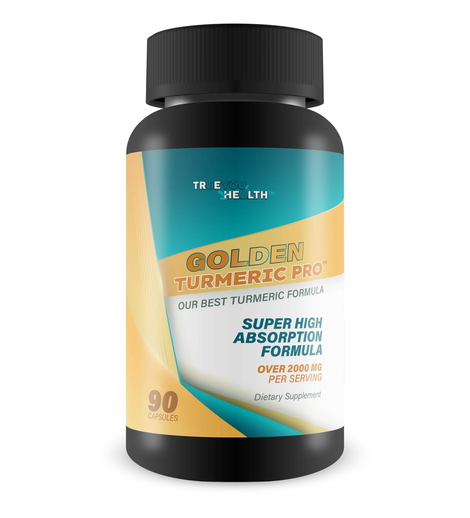 Golden Turmeric Pro - Improved Formula - Our Best High Absorption Turmeric Curcumin Gold Turmeric Capsules - Vitamin D Vitamin C Curcumin Ginger Supplements - Gold Support Supplement - Buy Online on GoSupps.com