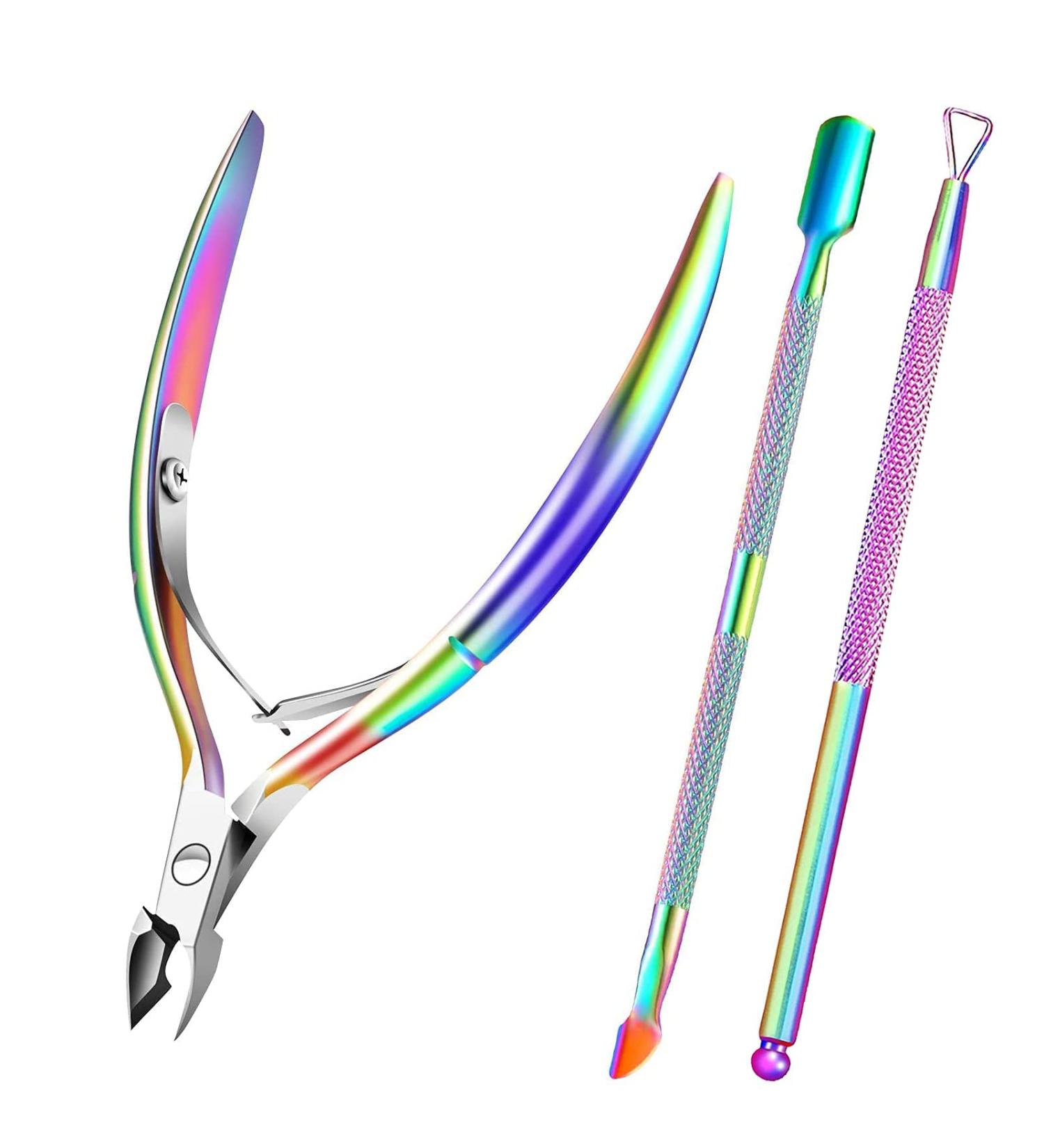 Cuticle Trimmer with Cuticle Pusher Cuticle Remover Cutter Nipper Scissor and Triangle Cuticle Nail Pusher Peeler Scraper Durable Dead Skin Clipper Manicure Pedicure Tools - Buy Online on GoSupps.com