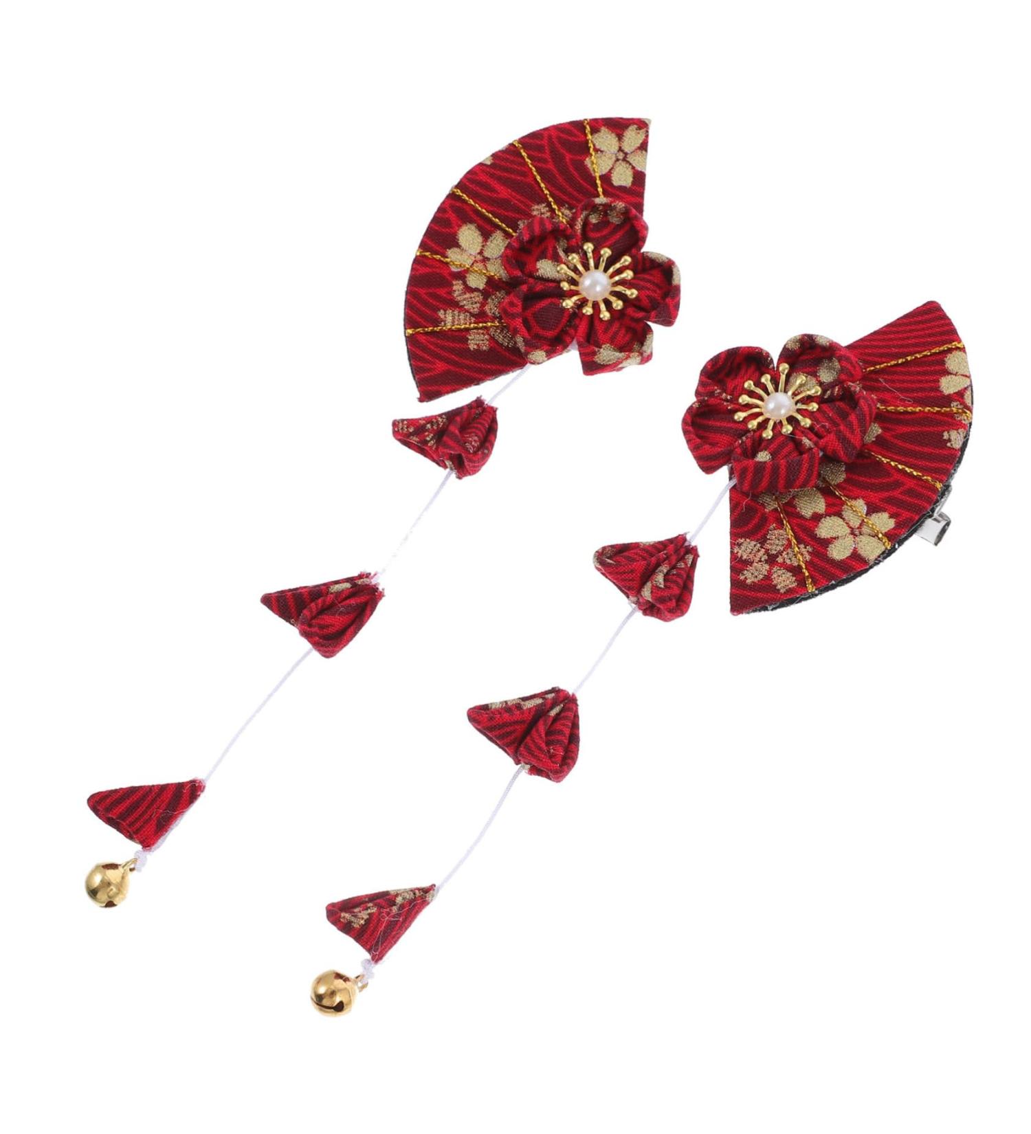 FRCOLOR Japanese Kimono Pairs hairpin gems for women jewels for women girls barrettes for womens s women s Styling Pins Fans Shape Barrette Girls Fans Shape Hairpin - Buy Online on GoSupps.com