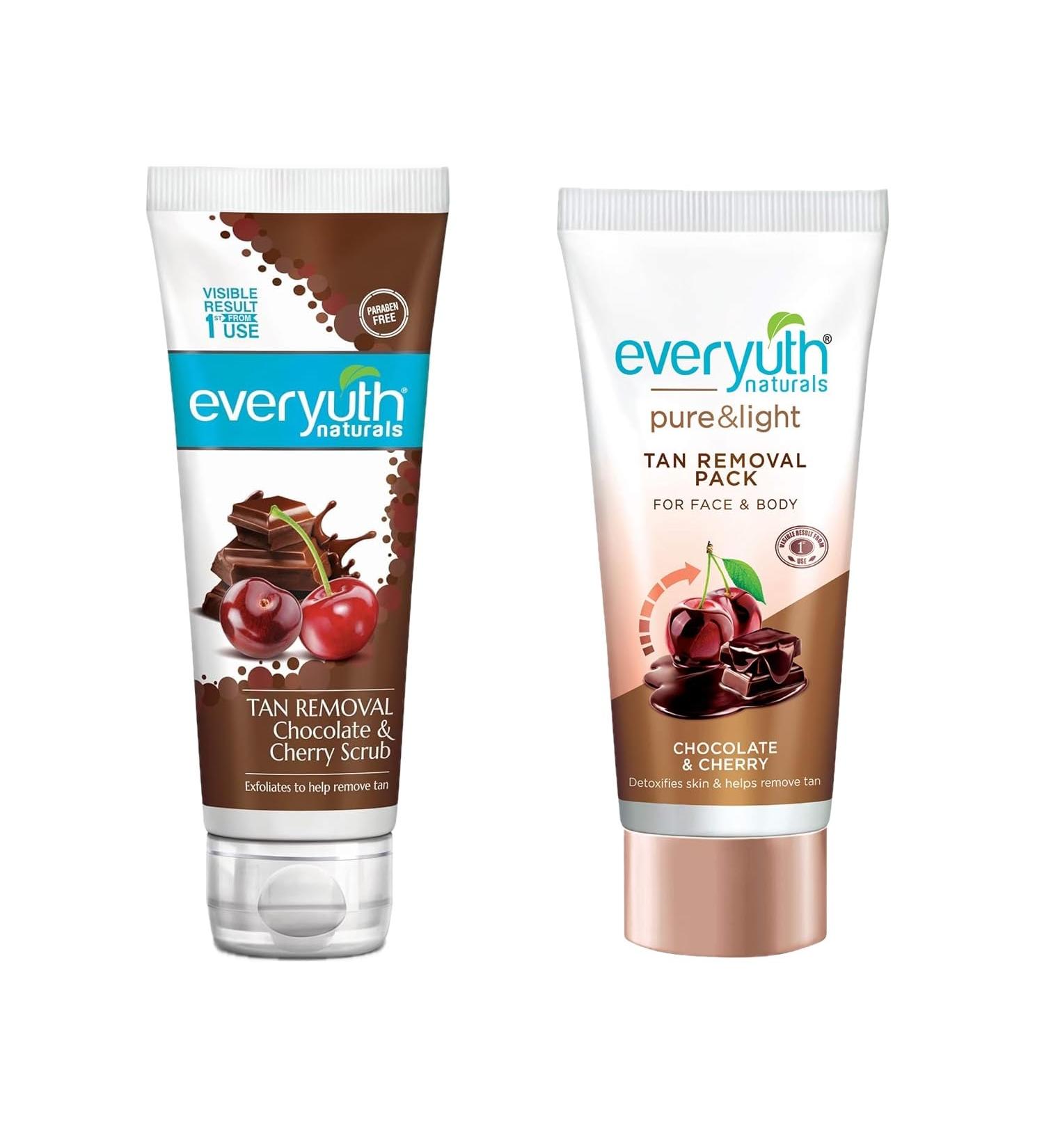 Everyuth Combo Tan Removal Chococherry Scrub and Tan Removal Pack - Buy Online on GoSupps.com