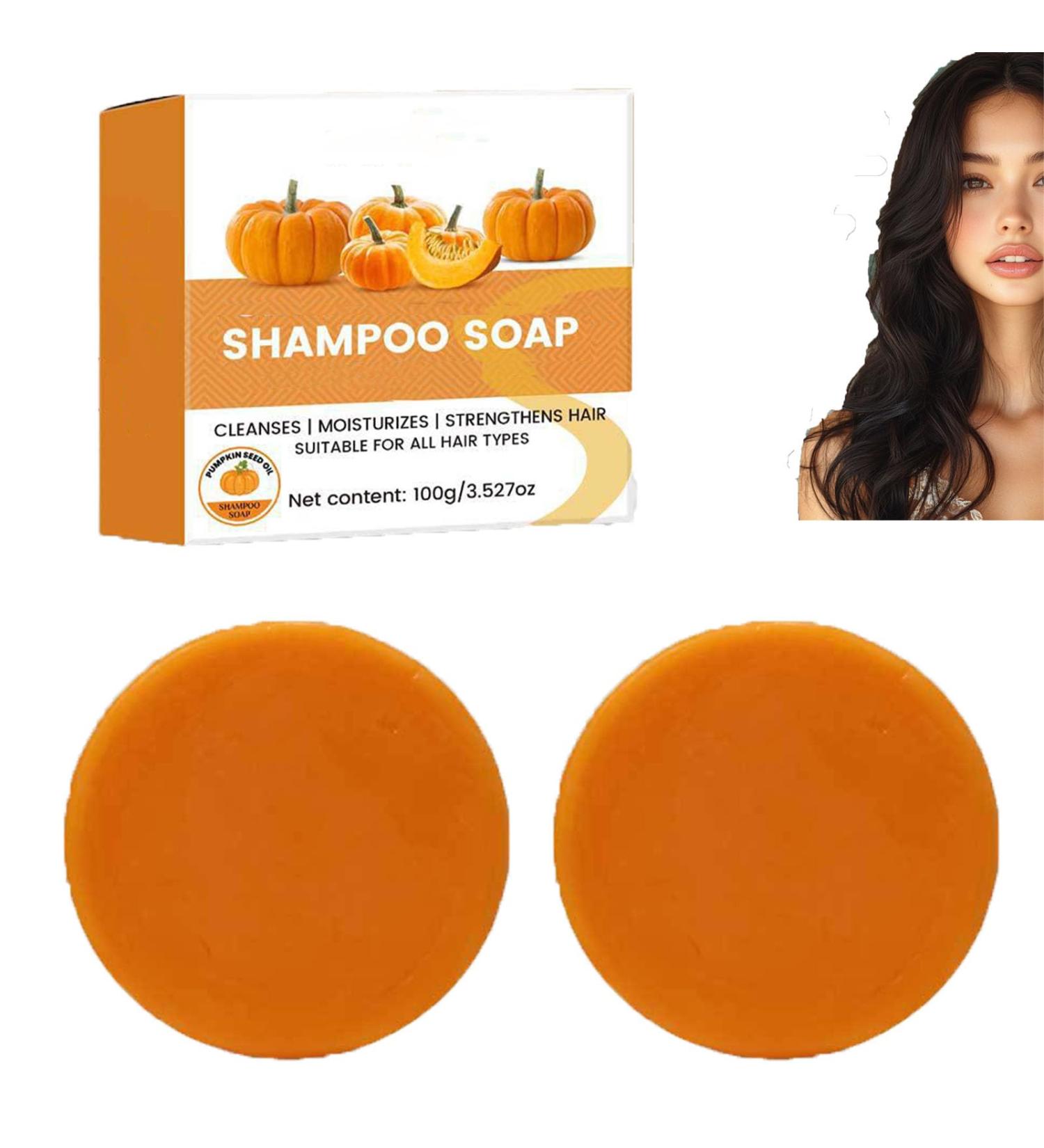 Pumpkin Shampoo Bar and Conditioner for Nourishing and Strengthening Hair Pumpkin Oil for Hair for All Hair Types for Damaged Hair Growth (2pcs) - Buy Online on GoSupps.com