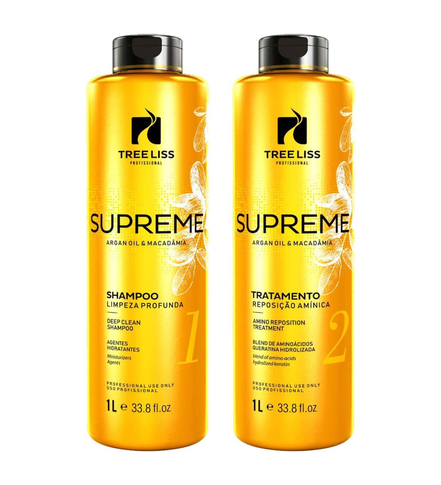 Tree Liss Kit Supreme Professional 1 LT - 2 Steps Shampoo & Treatment for Formaldehyde-Free Hair Straightening | Premium Keratin Alisado - Buy Online on GoSupps.com
