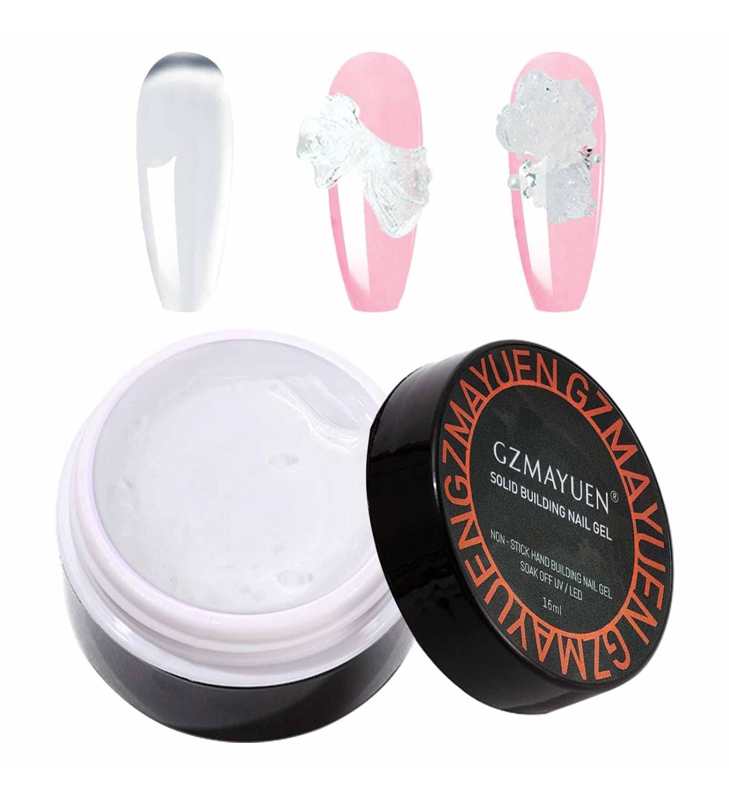 GZMAYUEN Transparent Solid Builder Gel for Nails 15 ml Clear Clear Solid Gel Builder Gel 3D Decoration Nail Sculpture Gel Hard Gel - Buy Online on GoSupps.com