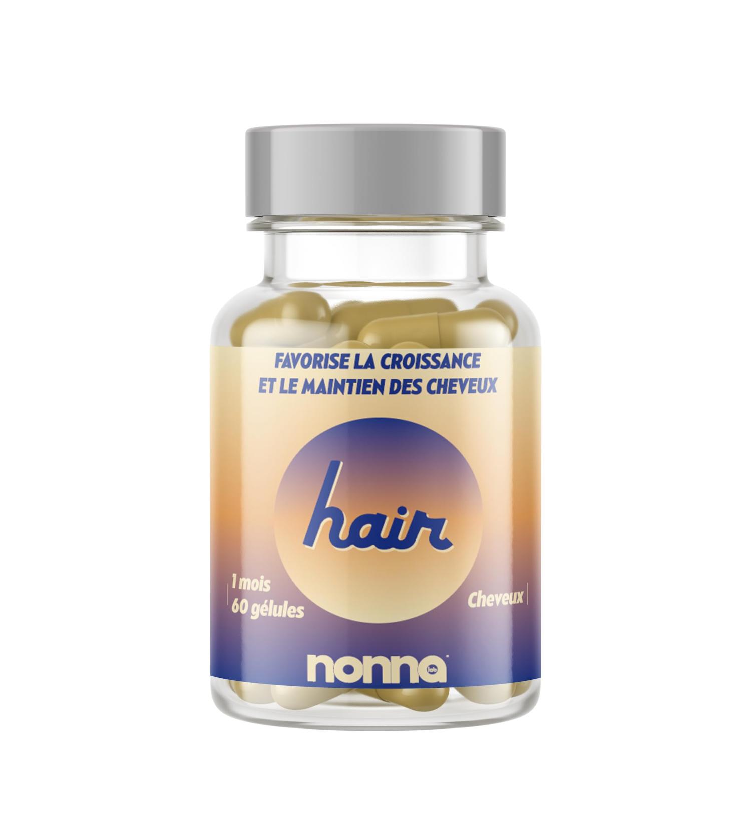 NONNA LAB - Hair - Promotes Growth - Food Supplements - Hair & Nails - Vegan & 10% Natural - French Labo - 1 Month Hair Cure - 60 Capsules - Buy Online on GoSupps.com