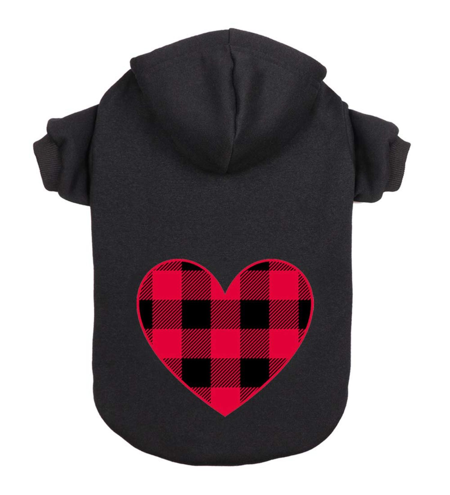 Dog Hoodie Sweater- Black Buffalo Plaid XS - Warm, Soft, Cozy Pet Clothes - Buy Online on GoSupps.com