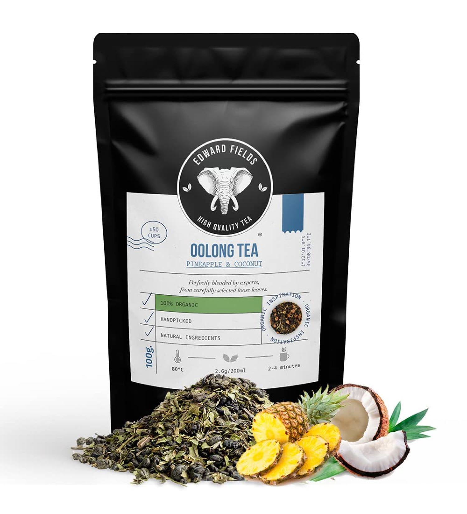 Edward Fields Tea - Organic Oolong Blue Loose Tea Unique Origin from China. Organic hand-harvested tea with natural and eco-friendly - Buy Online on GoSupps.com