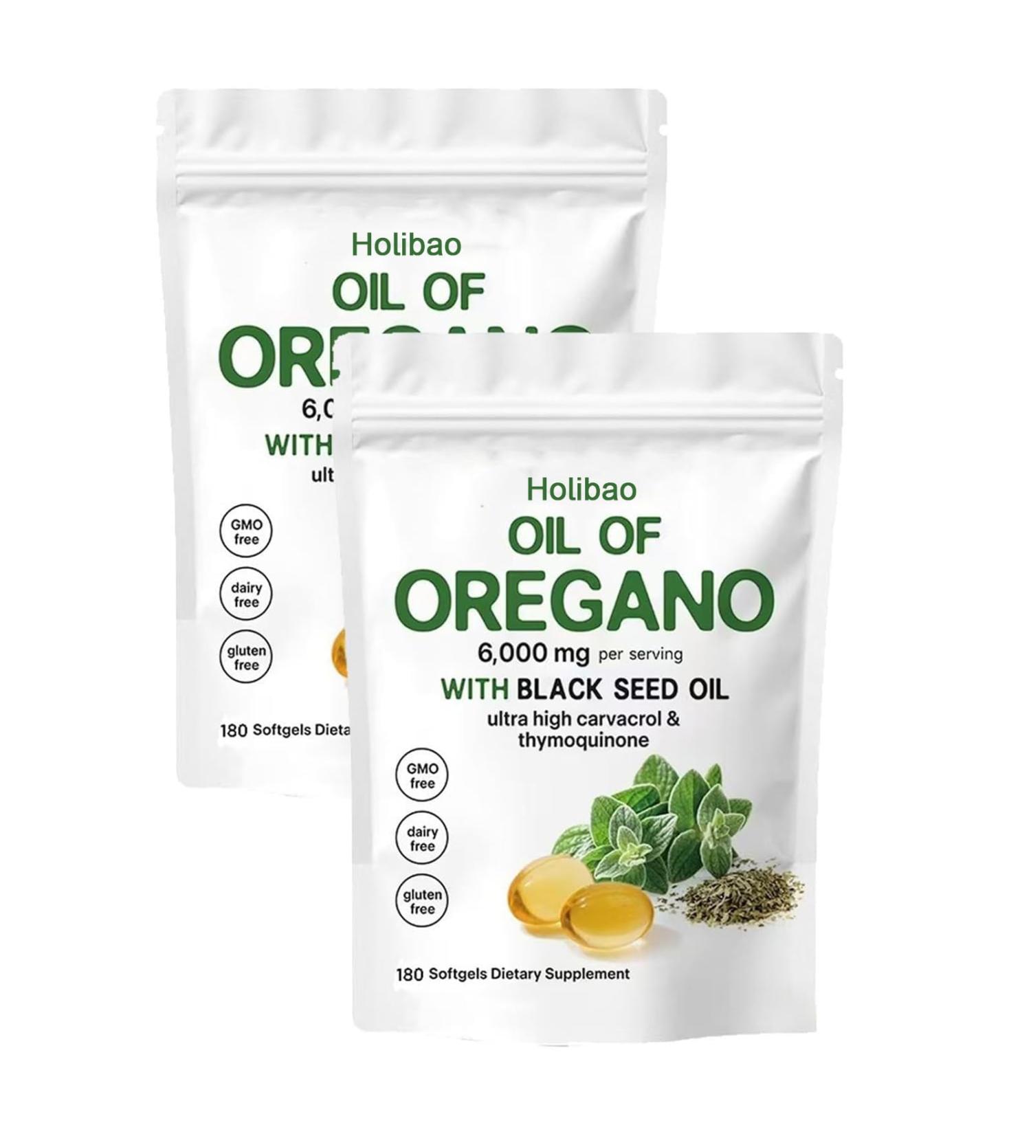 Huile de g lules d'origan 2 en 1 6000 mg d'huile d'origan avec huiles de graines noires capsules de suppl ment d'origan faciles avaler pour am liorer le syst me immunitaire et la