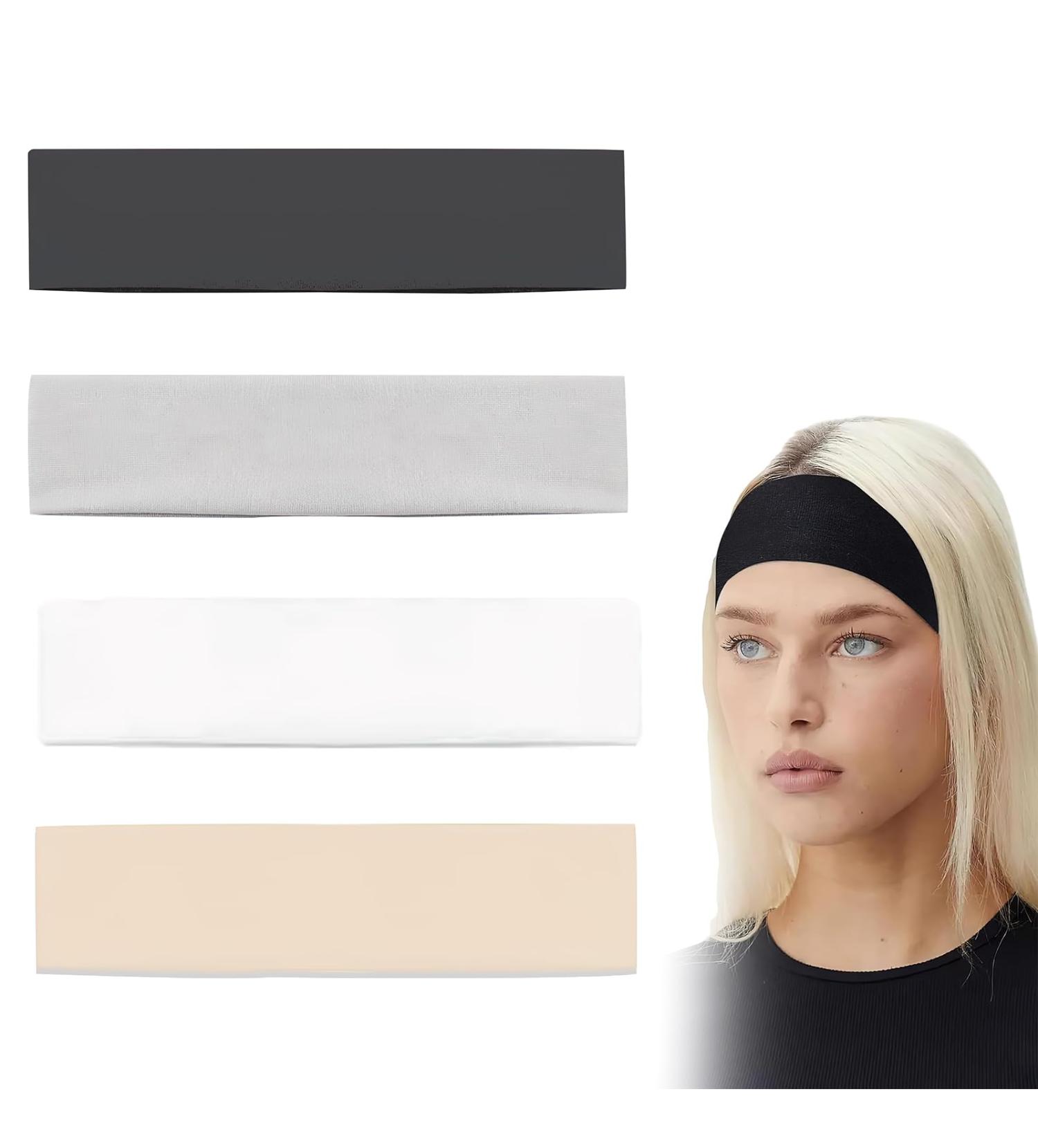 Bettinay 4 Pieces 7CM Wide Headbands for Women Adult Hair Fabric Ladies Headband Sweat Head Band for Sports Fitness - Buy Online on GoSupps.com