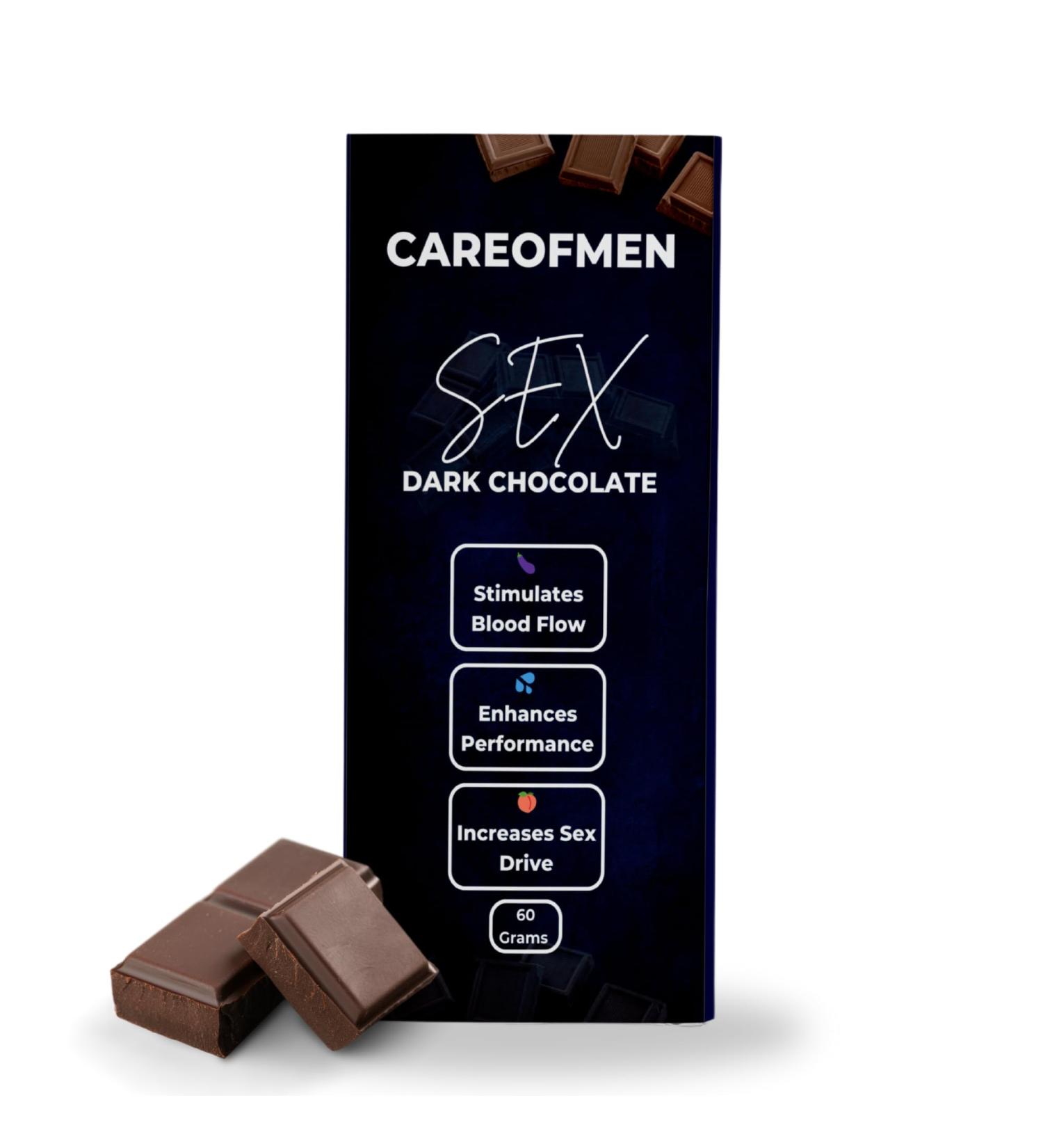 Careofmen Chocolate Bar 60 Grams (Dark Chocolate) Dark Chocolate 60 Grams - Buy Online on GoSupps.com