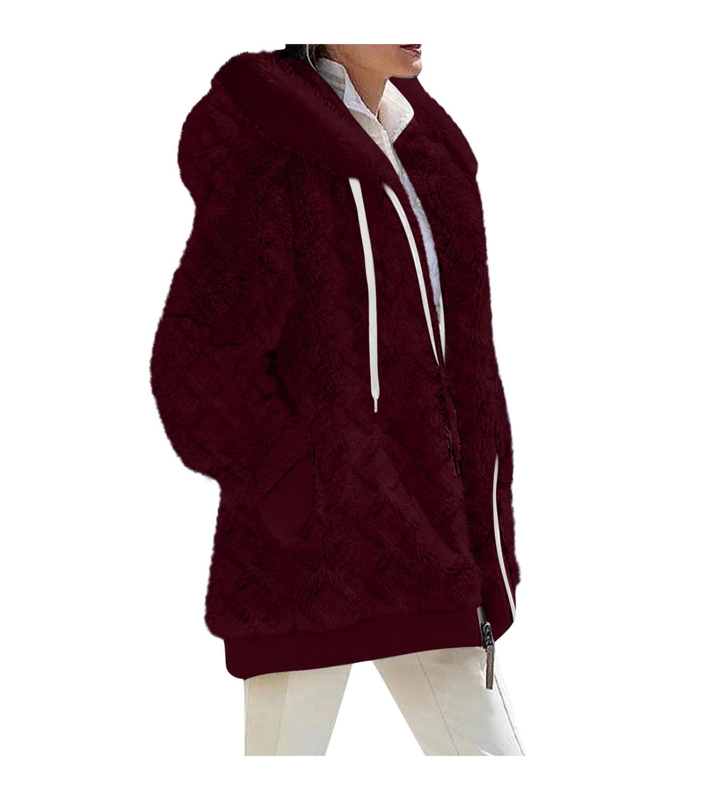 Buy Hanxiulin Oversize Plush Jacket for Women | Cozy Winter Fleece Hoodie in Multiple Colors - Warm & Stylish - Buy Online on GoSupps.com
